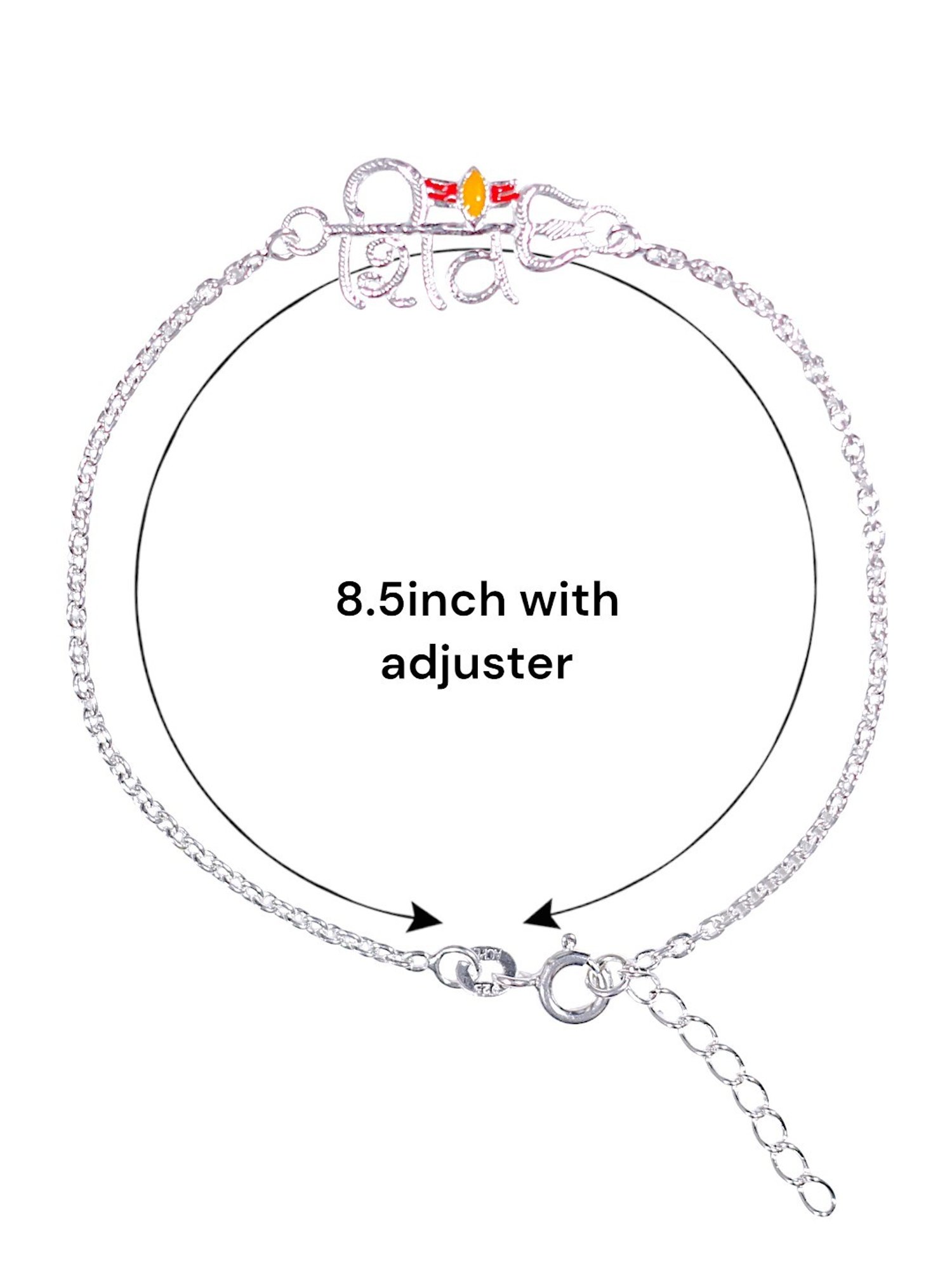 Taraash 925 Sterling Silver Shiva Chain Rakhi with Roli Chawal for Brother
