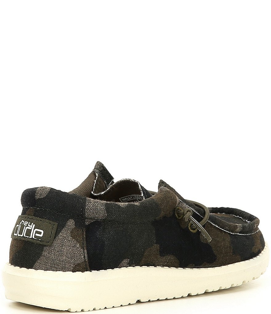 Hey Dude Boys' Wally Camo Linen Washable Slip-Ons (Toddler)
