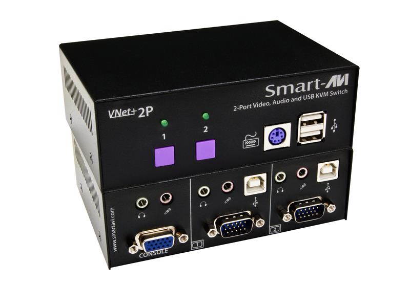 Smartavi VNET+2PS 2x1 USB KVM Switch with Stereo Audio/VNET+ Series (1920x1200)