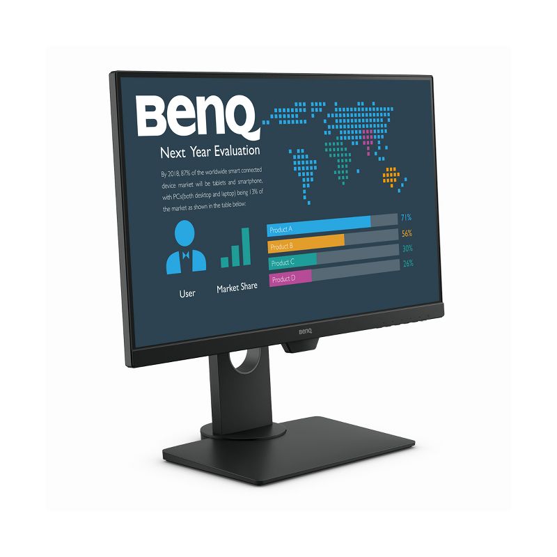 BenQ BL2480T 24 Inch Full HD 1920 x 1080 5ms GTG D-Sub, HDMI, DisplayPort Built-in Speakers Business Monitor with Eye Care Technology