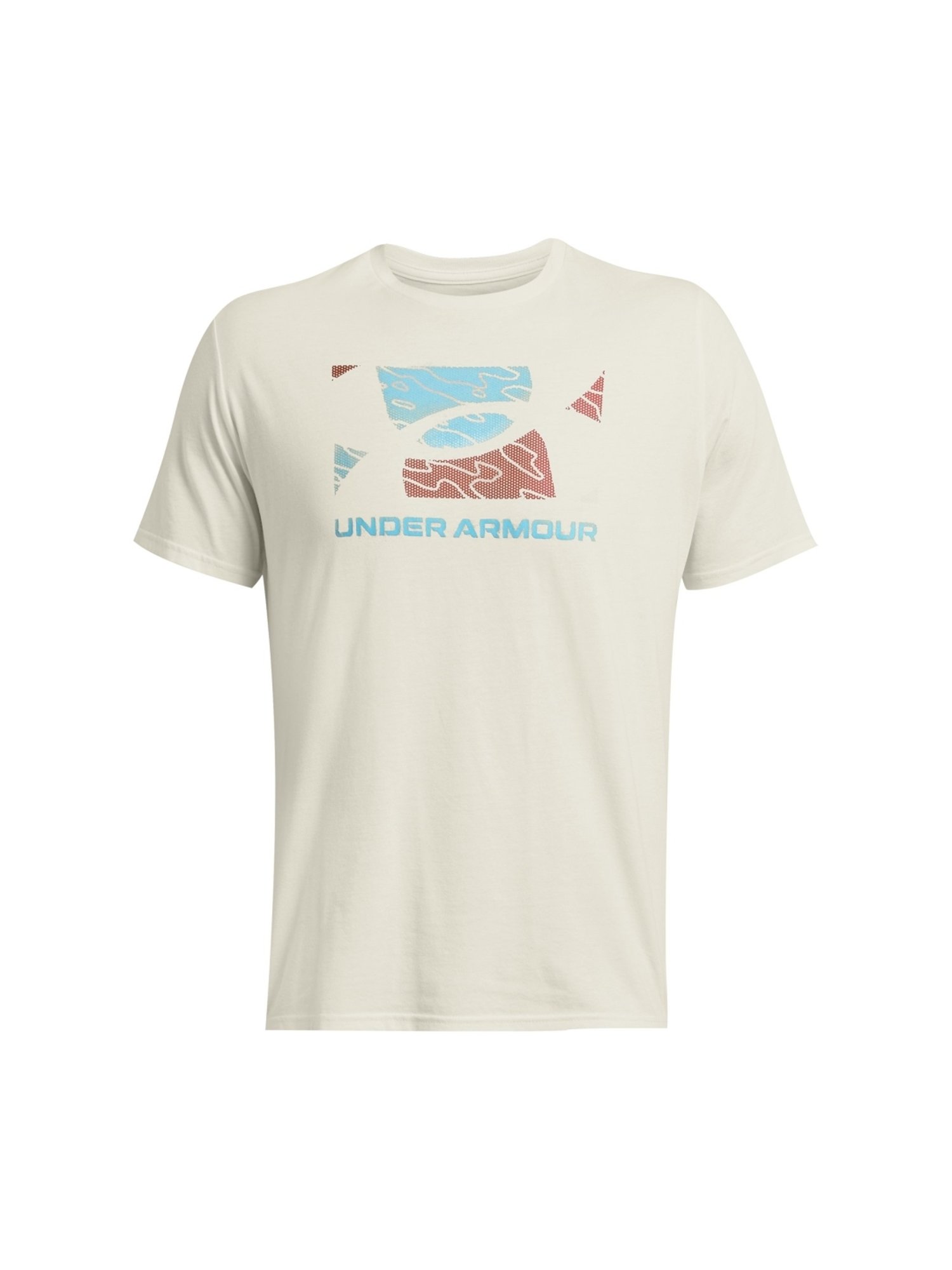 Under Armour White Cotton Slim Fit Logo Printed T-Shirt