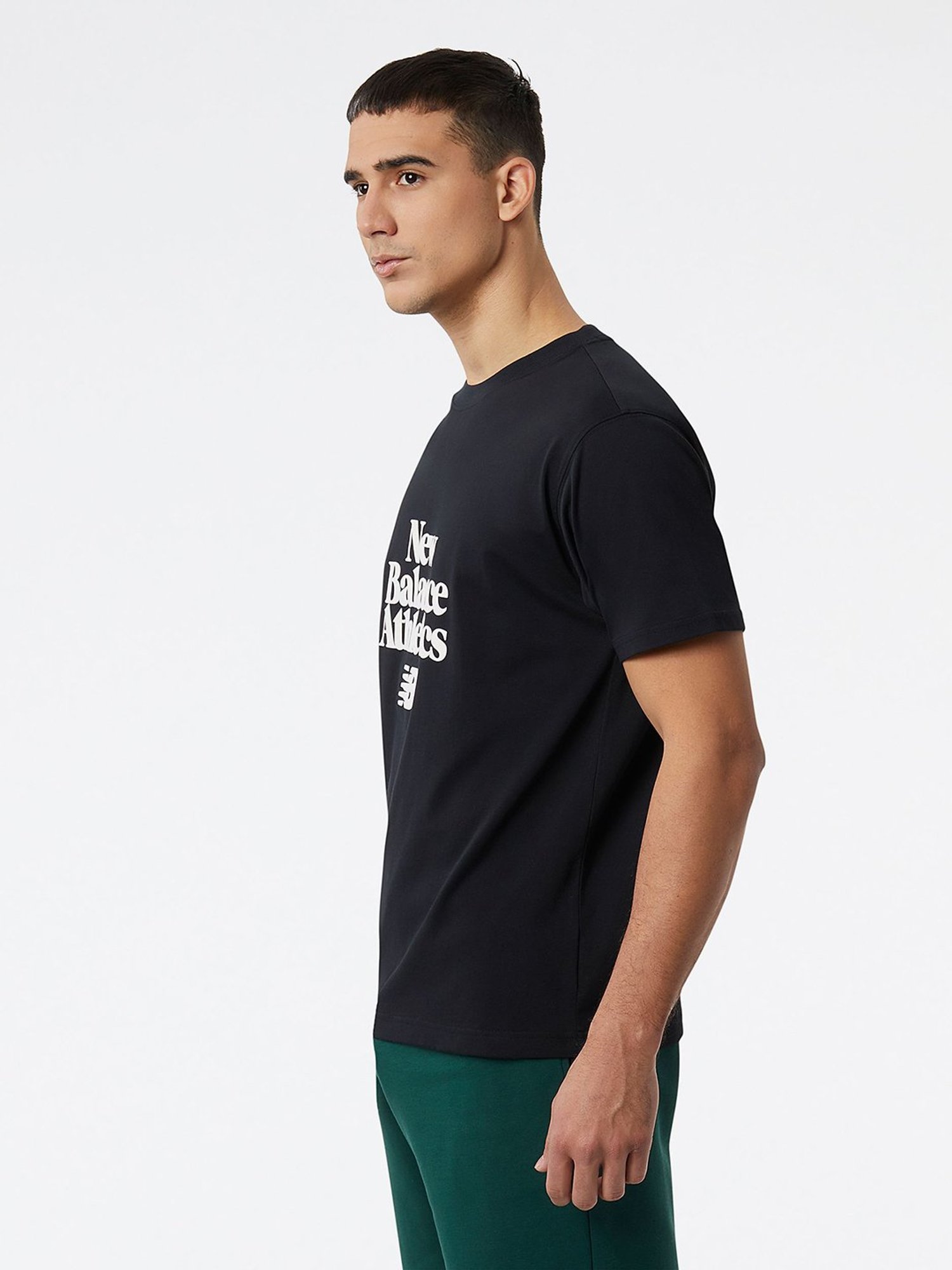 New Balance Black Regular Fit Printed Crew T-Shirt
