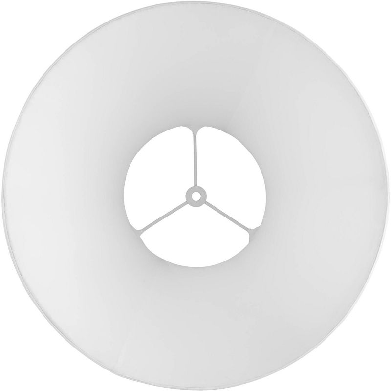 Springcrest White Mushroom Pleated Medium Empire Lamp Shade 7" Top x 16" Bottom x 12" Slant x 11.25" High (Spider) Replacement with Harp and Finial