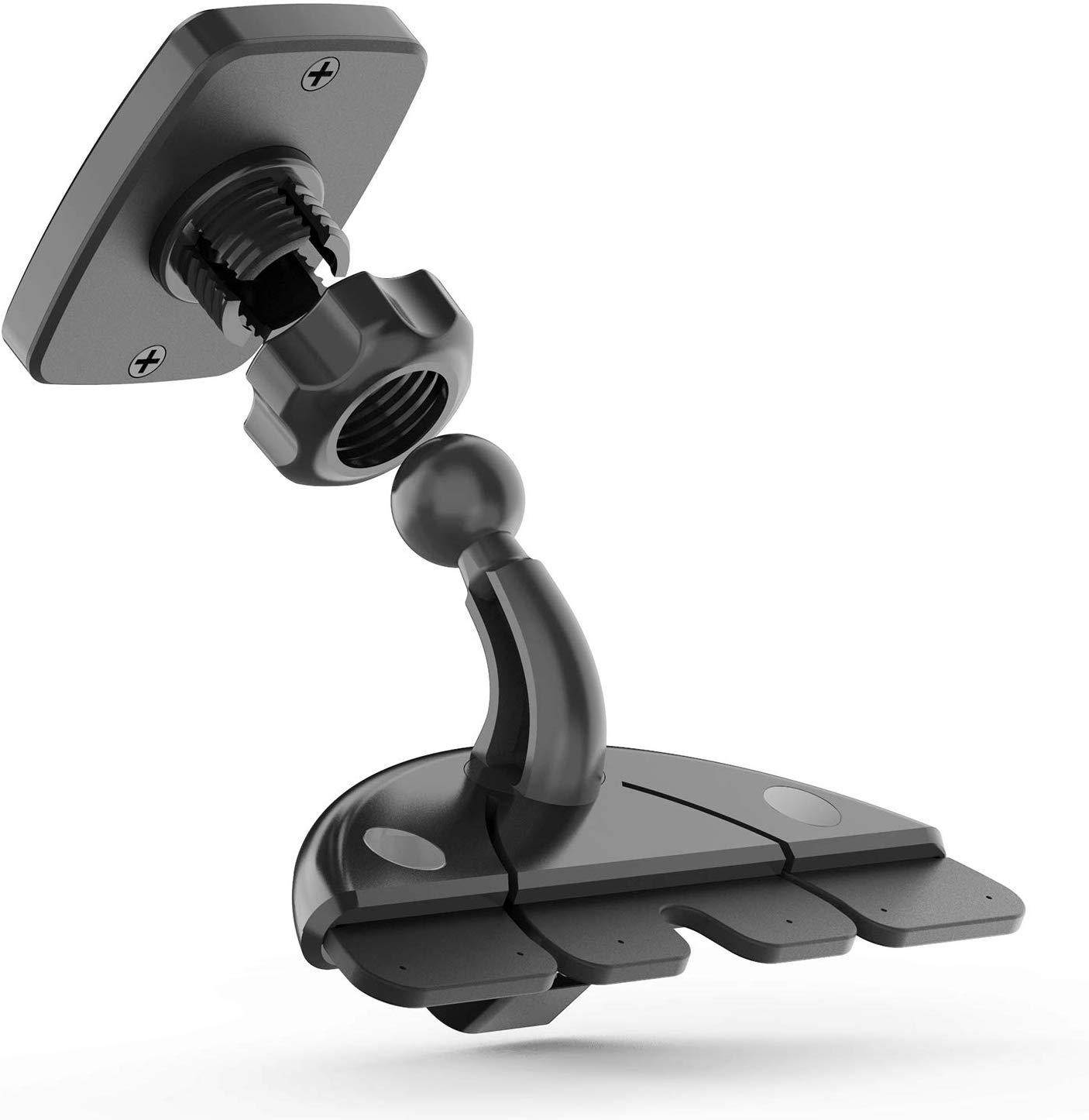 WizGear Rectangular Head Universal CD Slot Magnetic Car Mount Holder, for Cell Phones and Mini Tablets with Fast Swift-Snap Technology