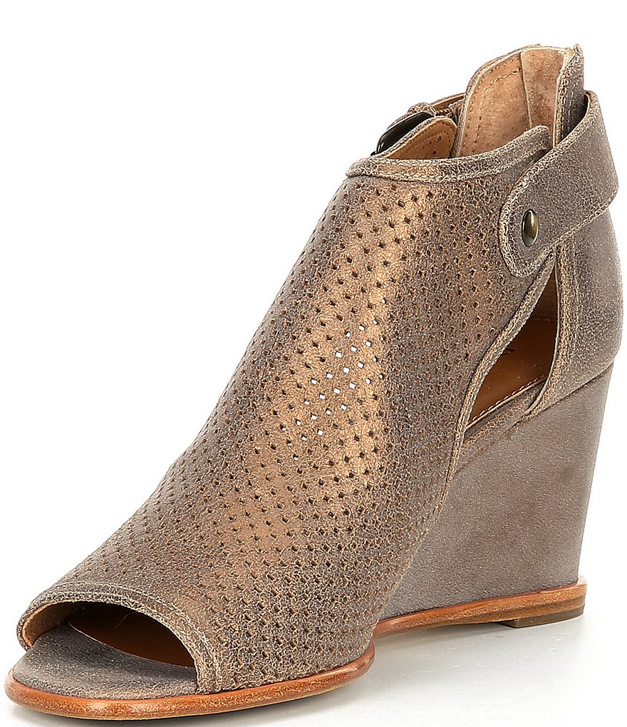 Donald Pliner Lottie Brushed Metallic Leather Wedges