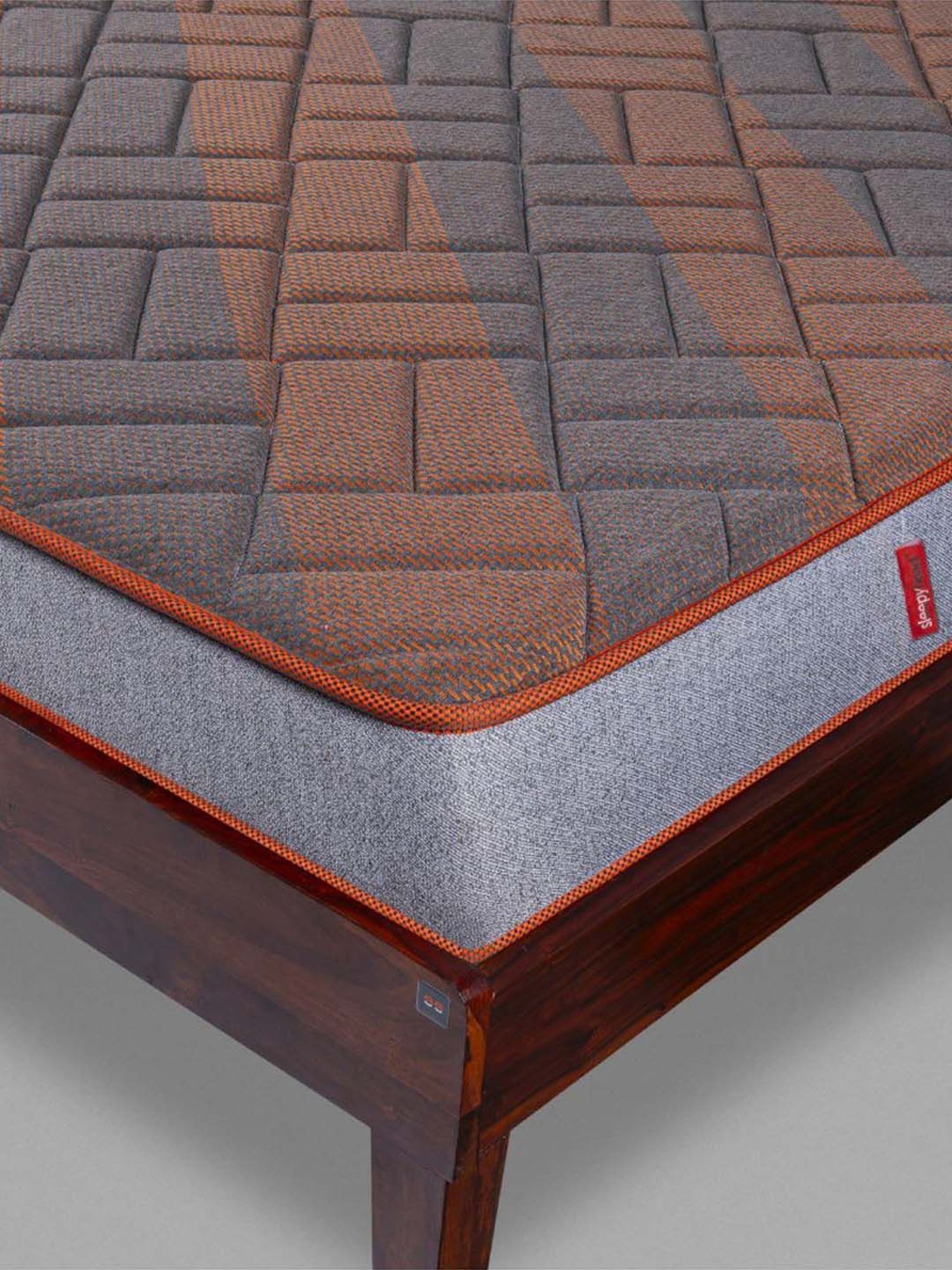 Sleepyhead Extreme Grey & Orange Foam Dual Sided Body IQ Memory Mattress With Firm Firm Sides