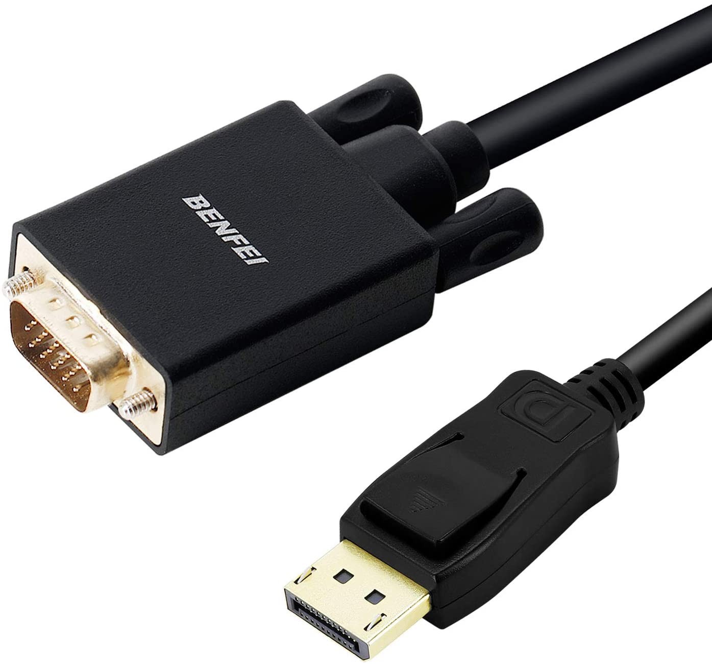 DisplayPort to VGA Adapter,  DP DisplayPort to VGA 6 Feet Cable Male to Male Gold-Plated Cord Compatible for Lenovo, Dell, HP, ASUS and Other Brand