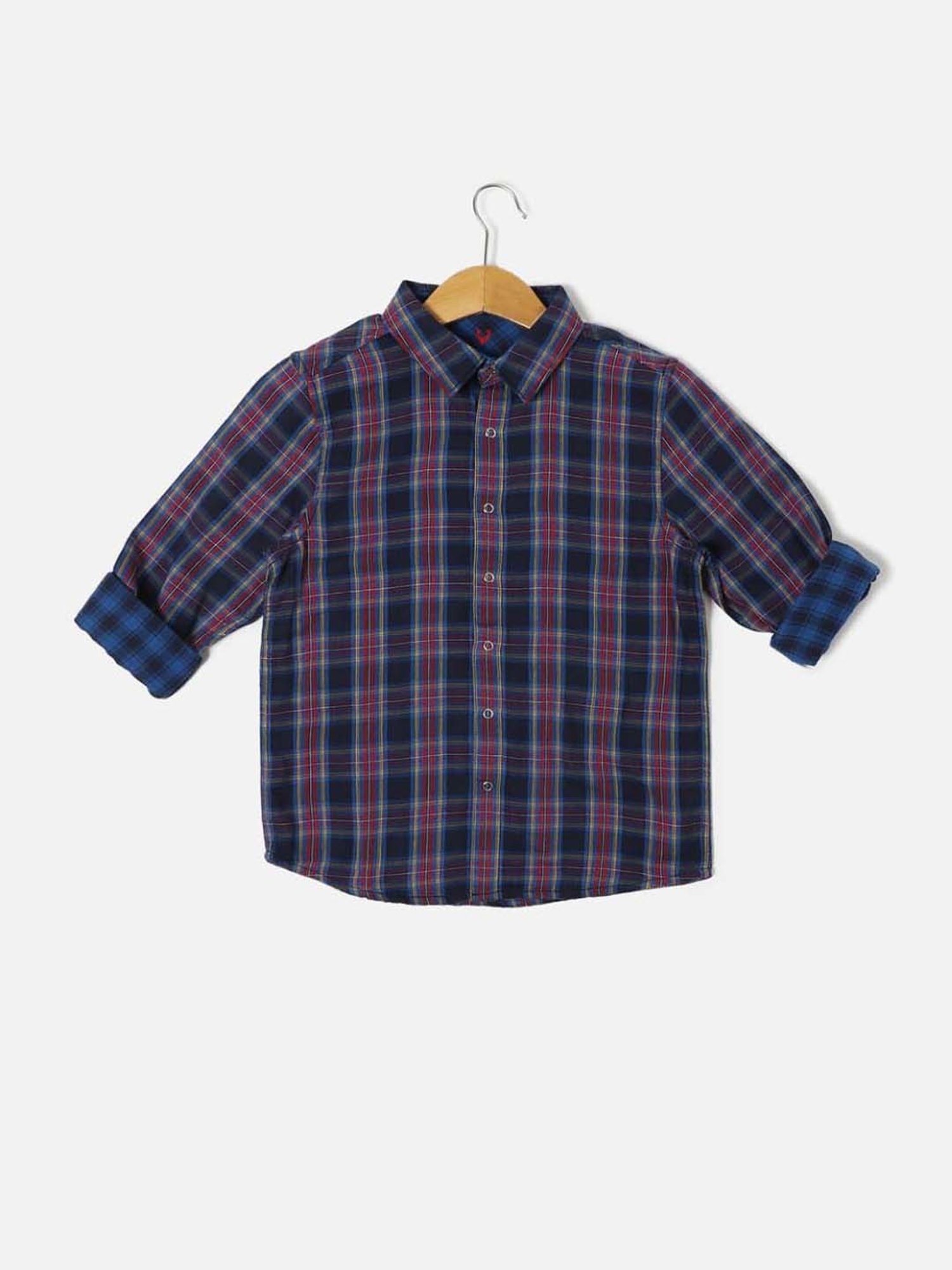 Allen Solly Junior Multicolor Cotton Chequered Full Sleeves Shirt