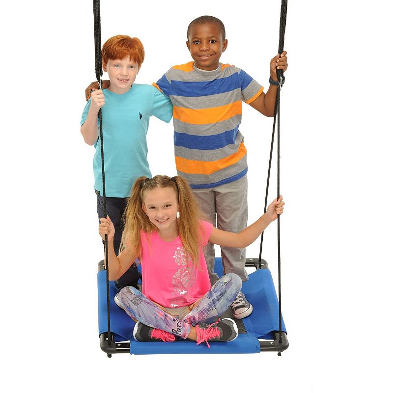 Swinging Monkey Giant 32 Inch 400 Pound Weight Capacity Comfortable Square Web Fabric Outdoor Family Play Swing, Blue