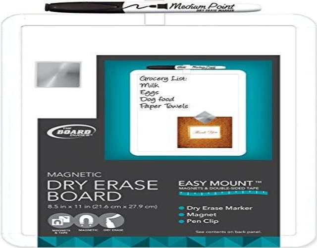 Board Dudes 8.5" x 11" Plastic Frame Magnetic Dry Erase Board with Marker and Magnet (CXT43)