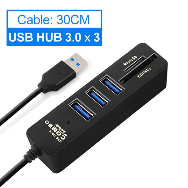 Plugadget USB HUB 3.0 Multi USB Splitter 3.0 USB Hab SD TF Card Reader Multiple USB HUB for Computer Laptop