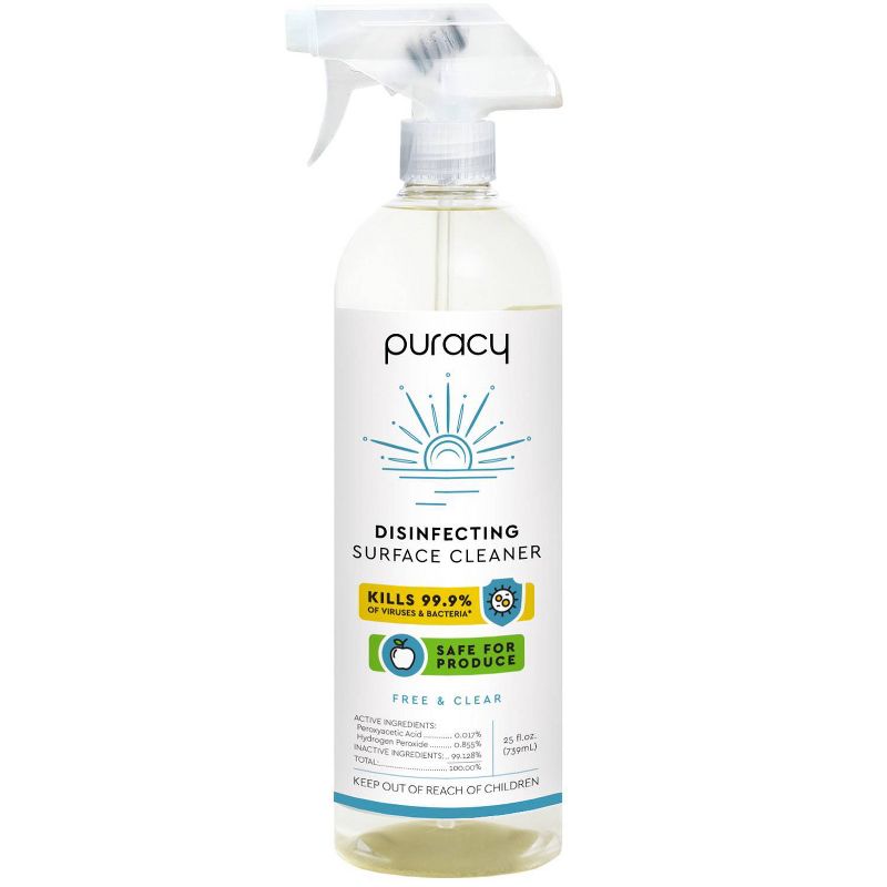 Puracy Disinfecting Surface Cleaner - Free & Clear - 25 fl oz