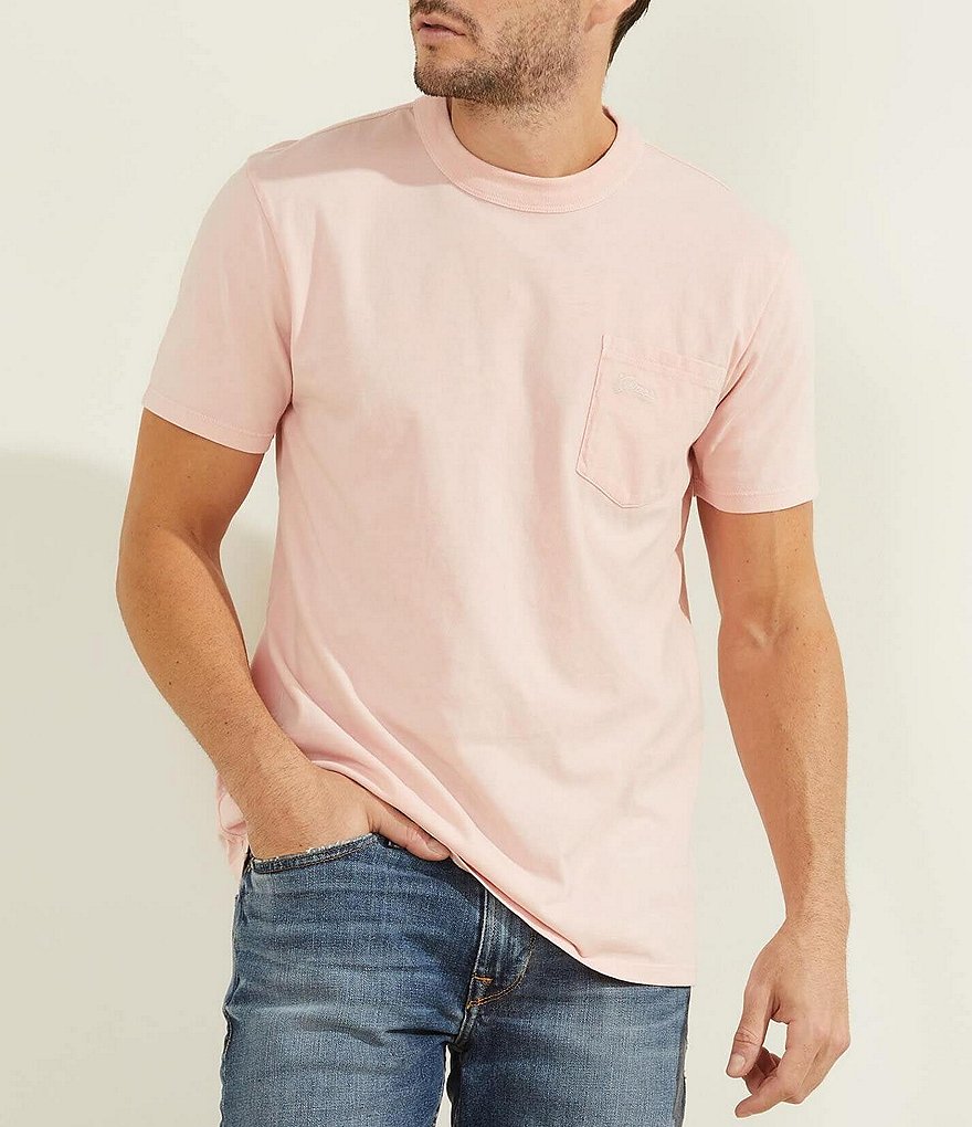 Guess Short-Sleeve Sueded Vintage Pocket Tee