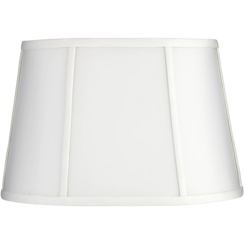 Springcrest White Racetrack Small Oval Lamp Shade 12" Wide and 9" Deep at Top x 15" Wide and 12" Deep at Bottom x 10" Slant x 10" High (Spider)