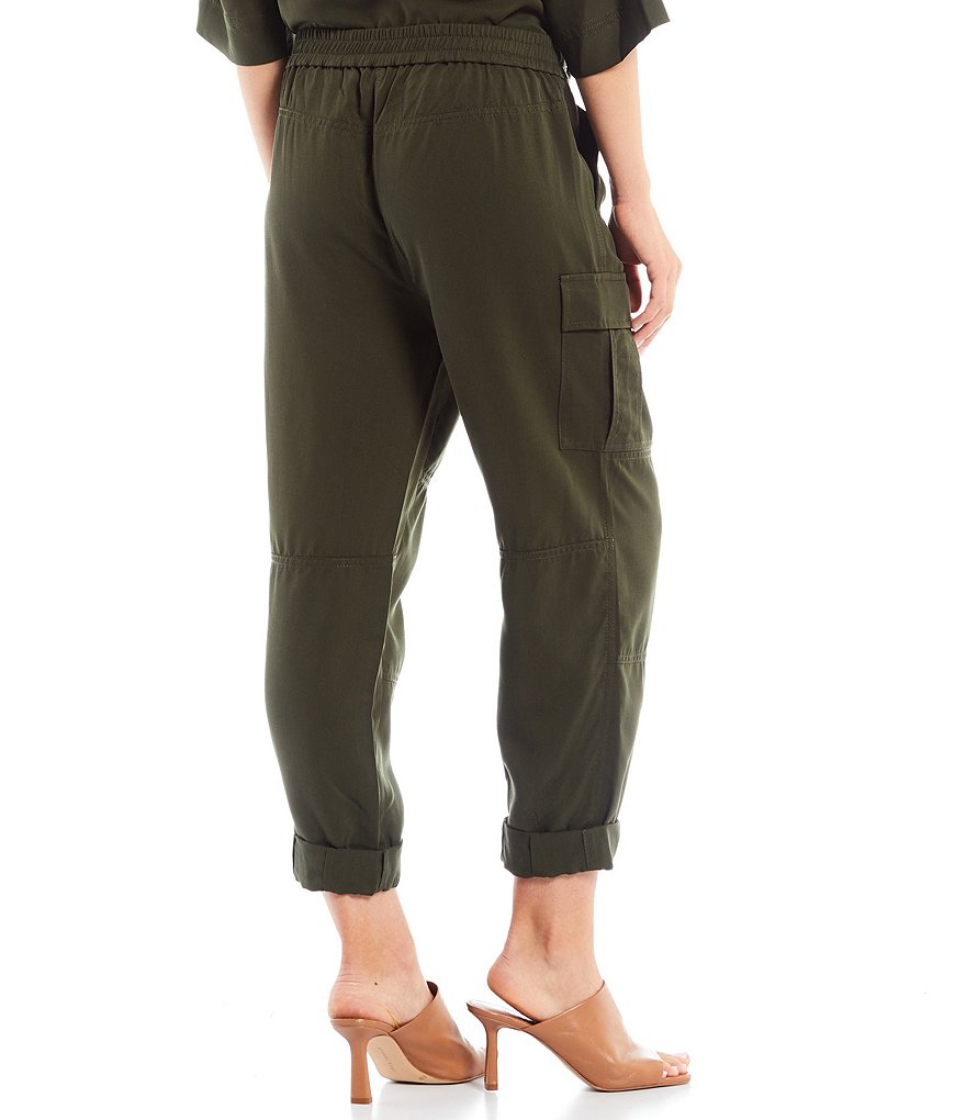 Trina Turk Take A Break Drawstring Waist Cargo-Pocket Coordinating Tencel Pants