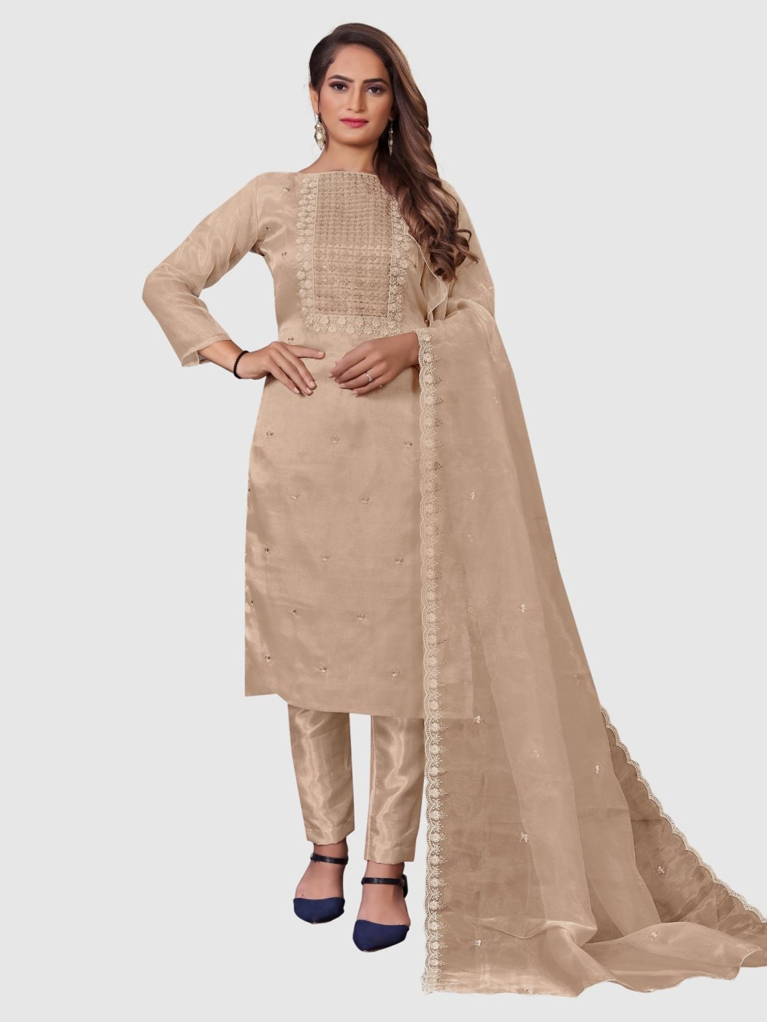 Salwar Studio Red Embroidered Blouse