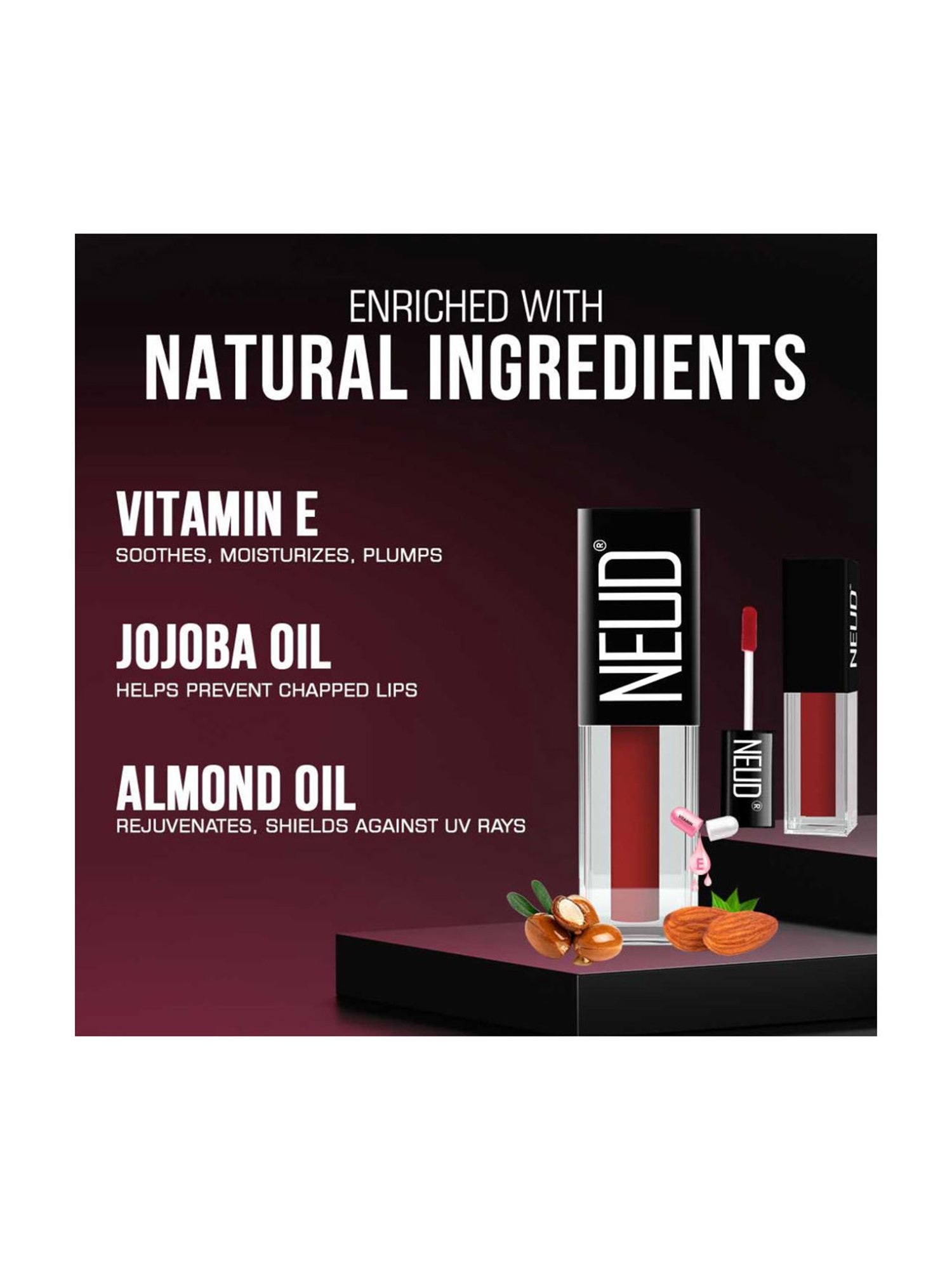 NEUD Matte Liquid Lipstick Perfect Pout with Free Lip Gloss - Pack of 2 (Each)