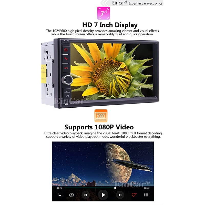 10.0 Double Din Car Stereo GPS Navigation Car Radio Capacitive Touch Screen in Dash Bluetooth Video Player 2 Din Autoradio with WiFi USB Mirrorlink 1080P + Rearview Camera