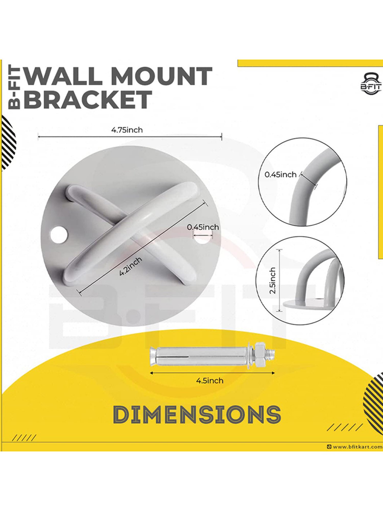 B Fit Mount Wall and Ceiling Mount for Suspension Straps Wall Mount Anchor (Grey)