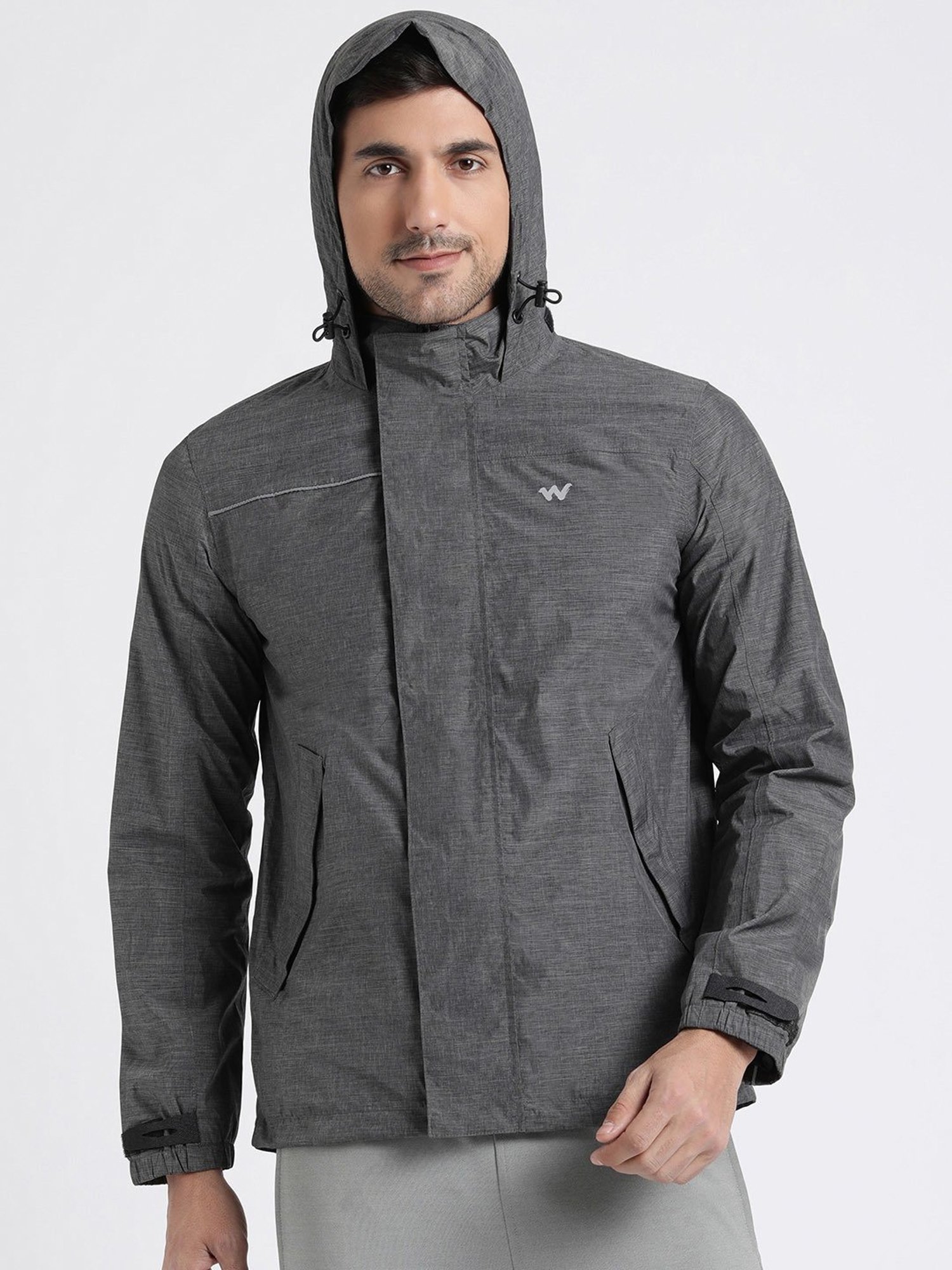 Wildcraft Grey Hooded Rain Jacket