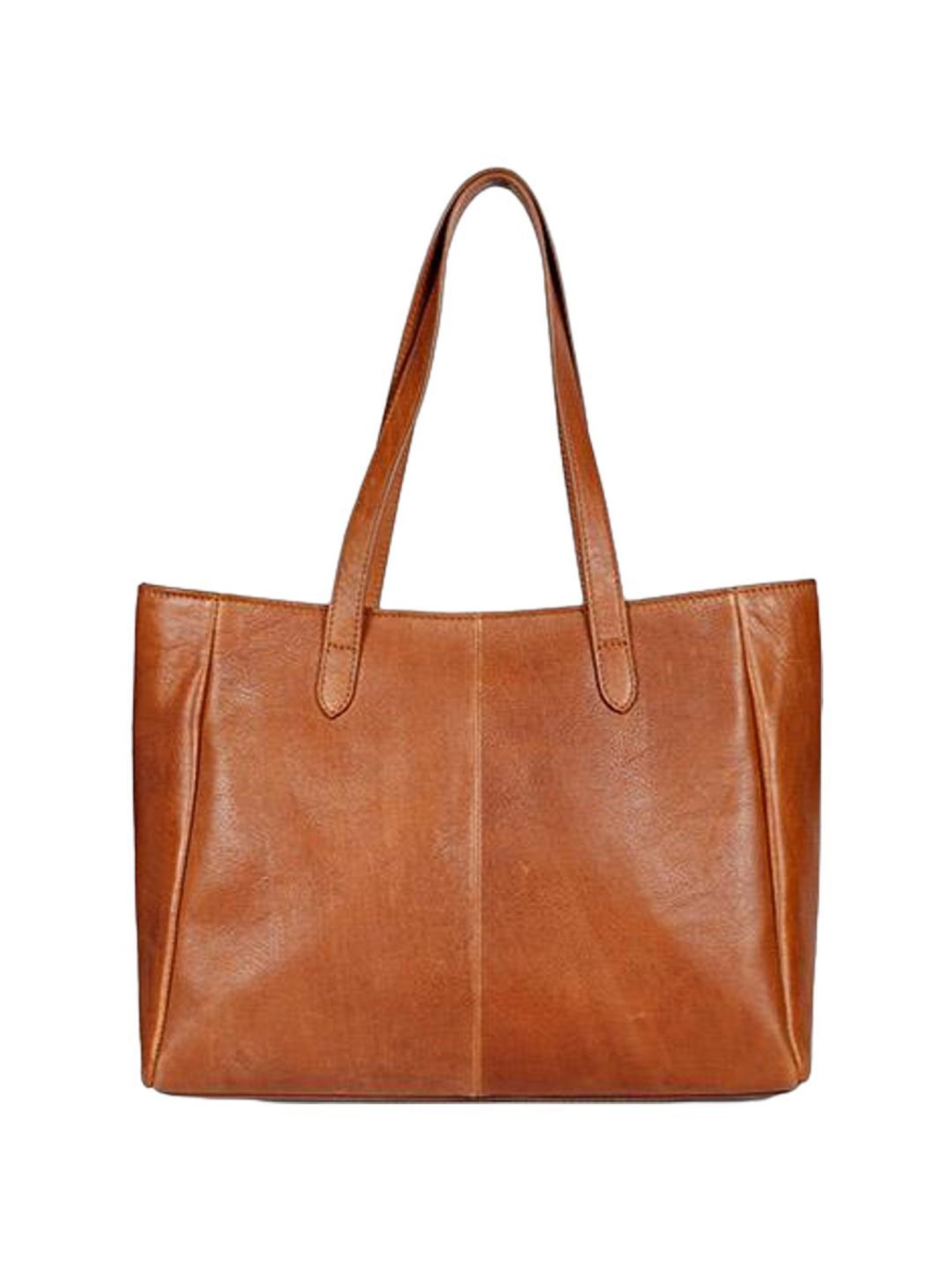 Favore Brown Solid Medium Tote Handbag