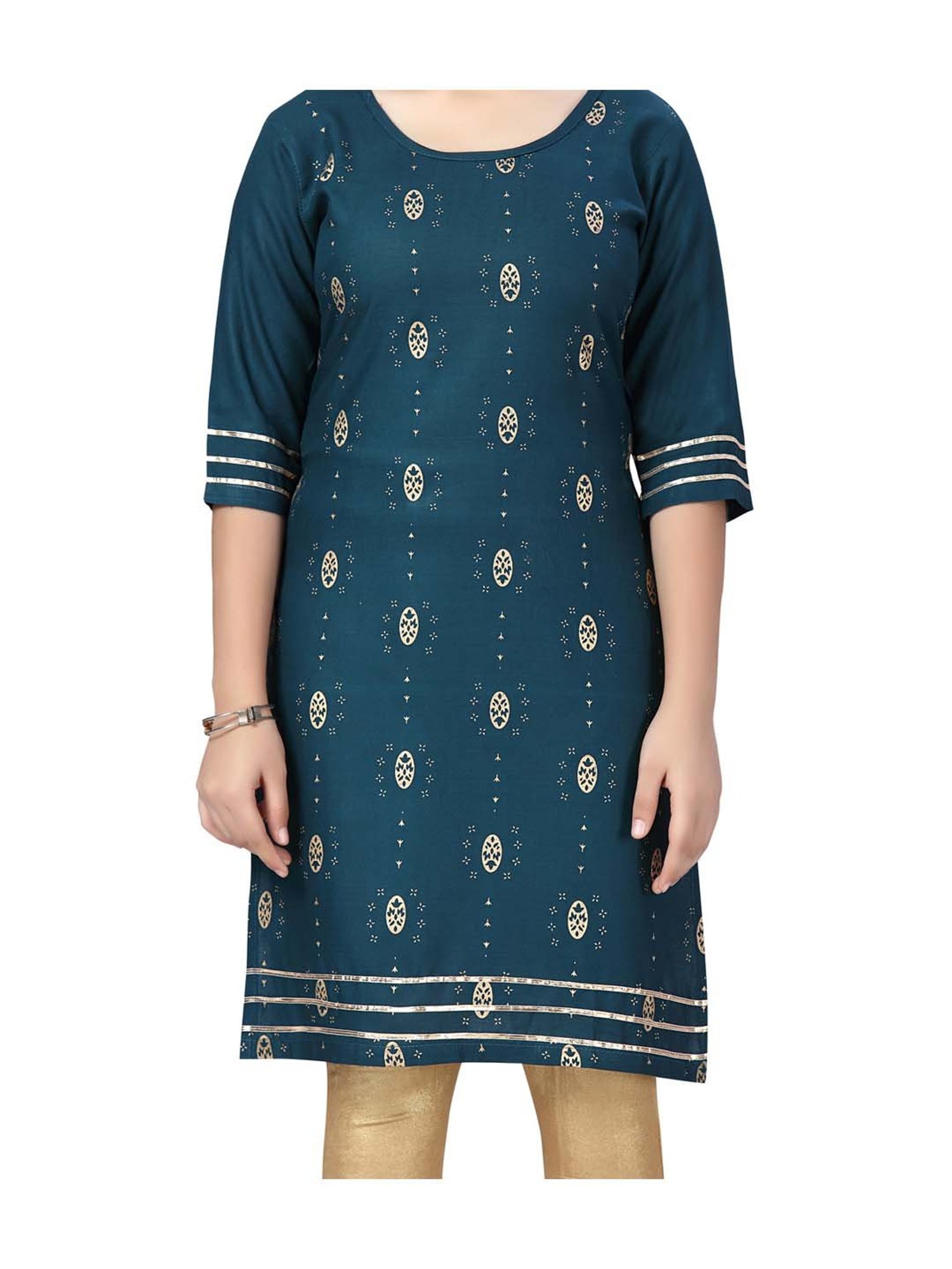 Aarika Kids Rama Cotton Printed Kurti