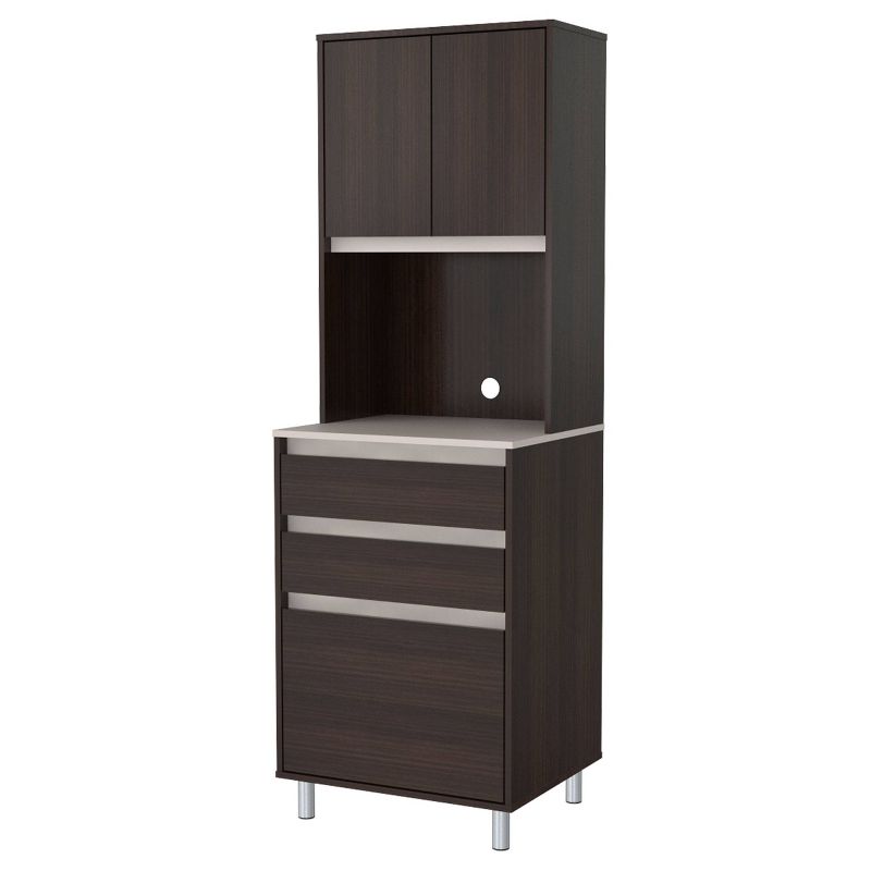 2 Door/3 Drawer Breakroom Cabinet Espresso/Amber Gray - Inval