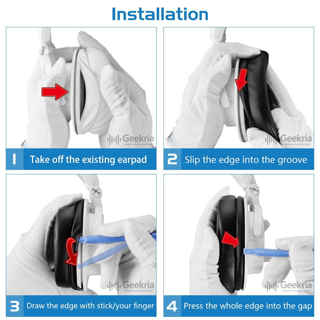 Geekria Sport Cooling-Gel Replacement Ear Pads for ATH-M50X, ATH-M50XBT, ATH-M40X, ATH-M30, ATH-M20, ATH-M10, Headphones Earpads, Headset Ear Cushion Repair Parts (Black)