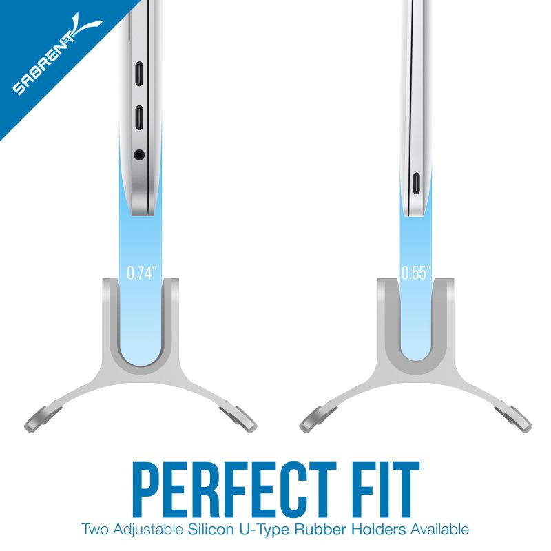 Sabrent Aluminum Vertical Laptop Stand Macbook Holder (AC-HLDS)