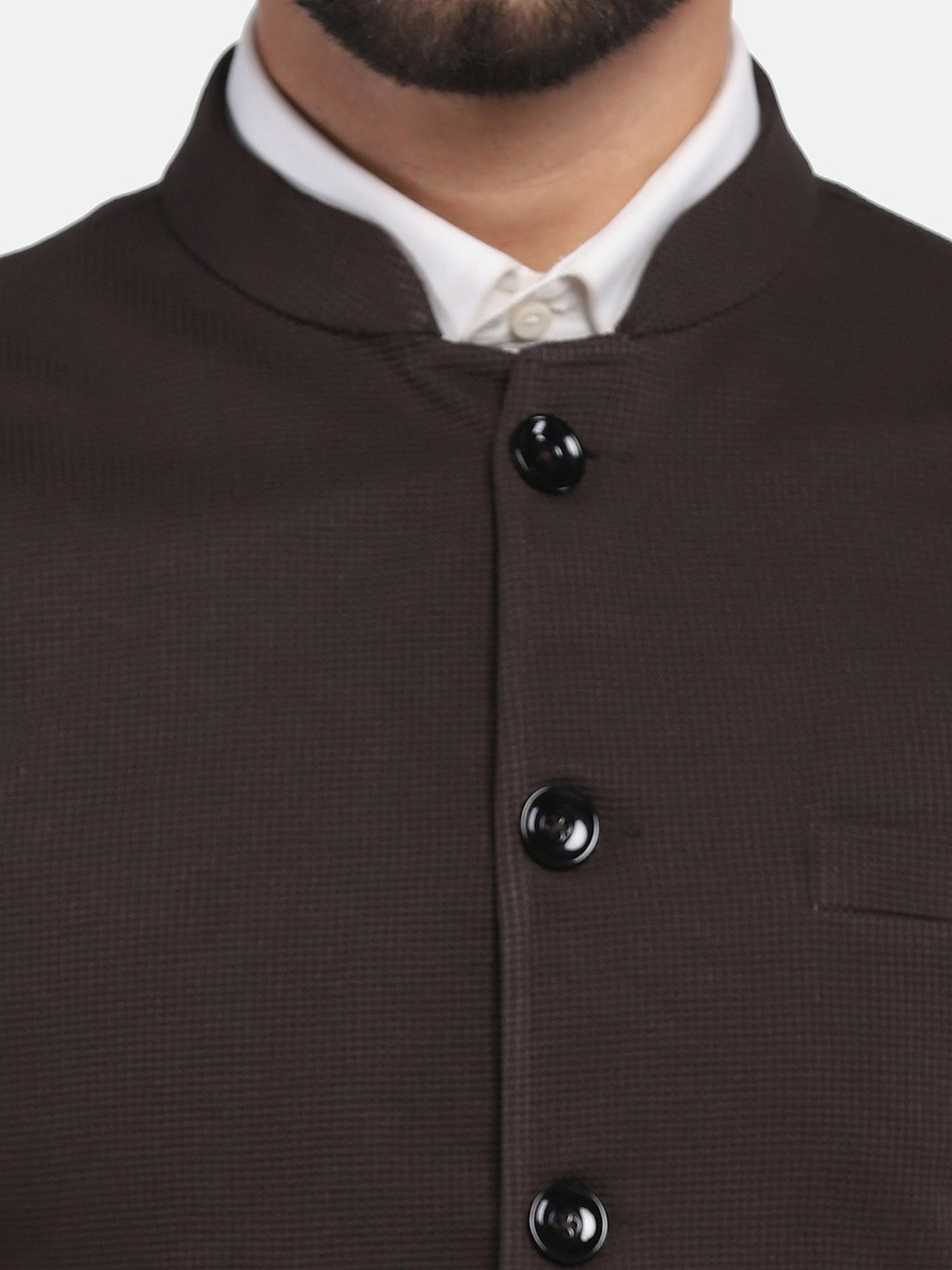 TAHVO Brown  Slim Fit Nehru Jacket