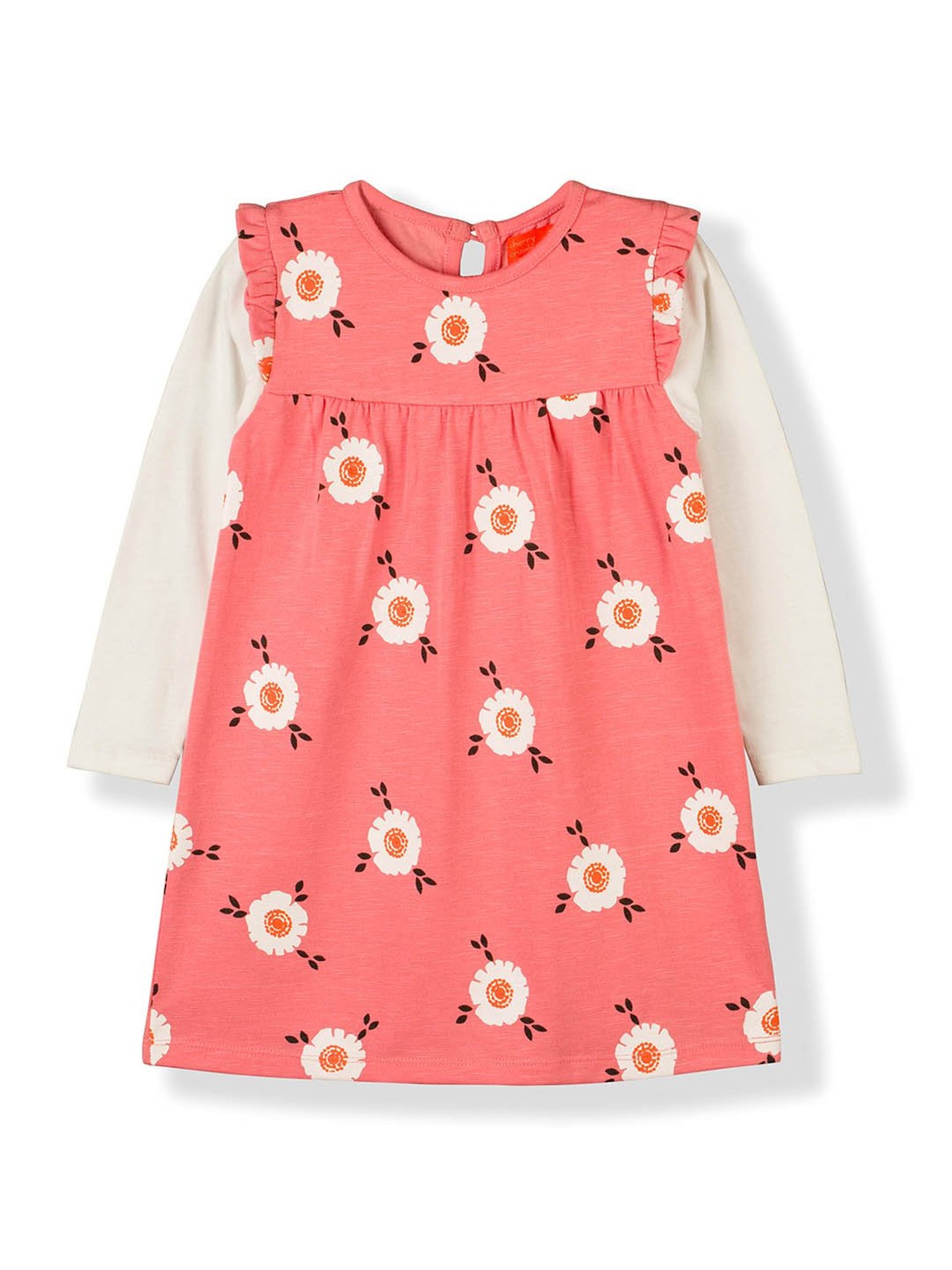 Cherry Crumble By Nitt Hyman Kids Pink & White Printed Dress