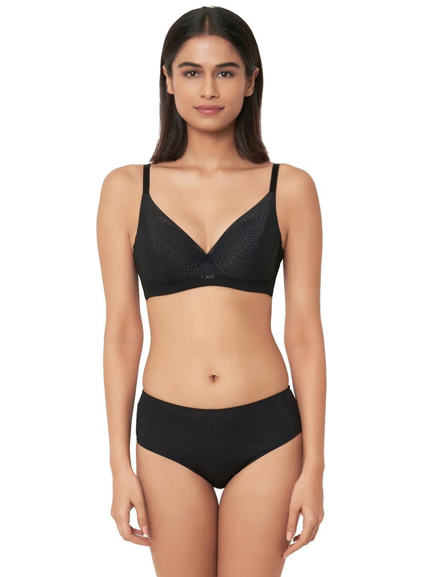 Wacoal Black Self Print Padded Bra