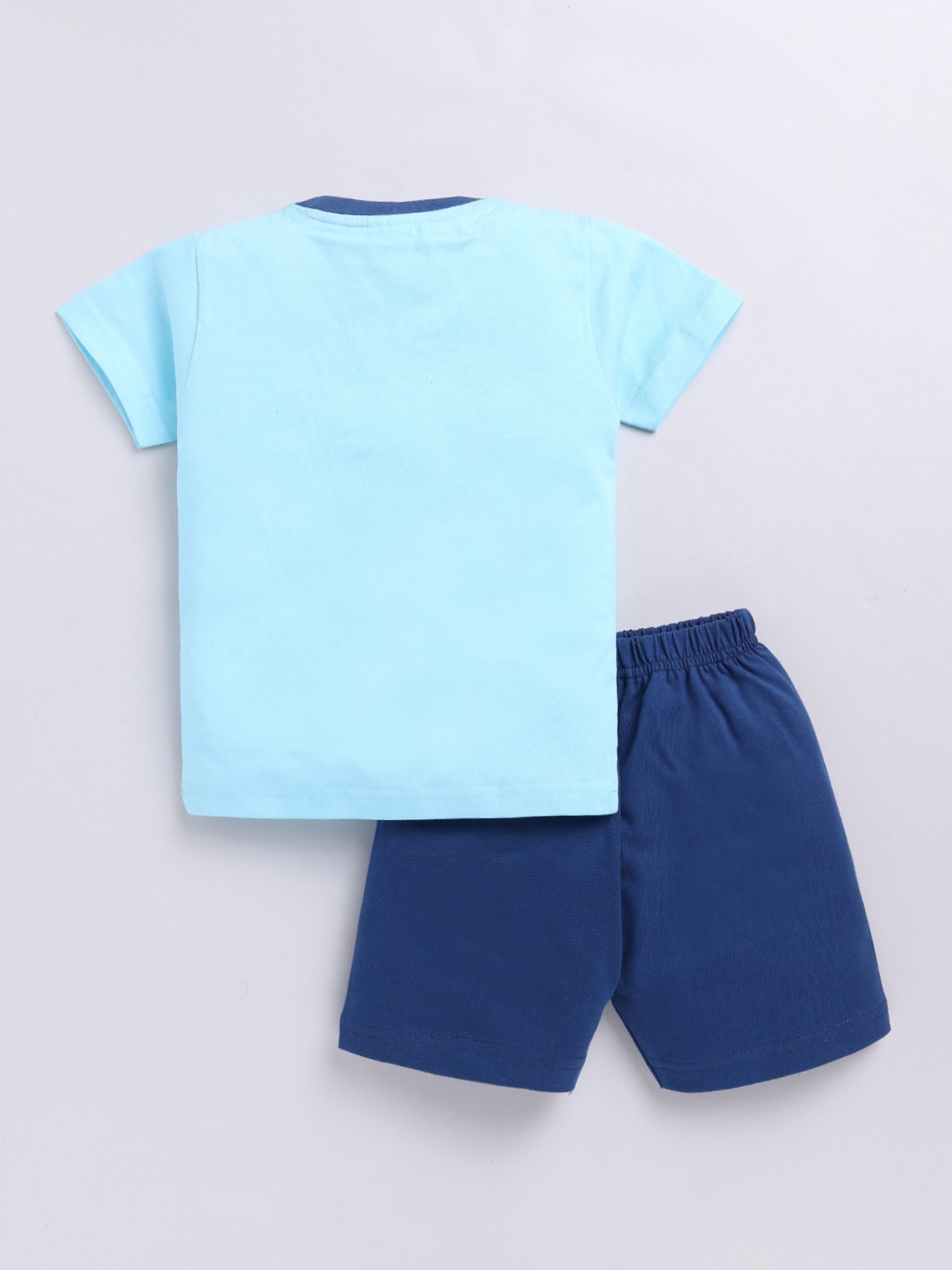 Todd N Teen Kids Blue Printed T-Shirt With Shorts