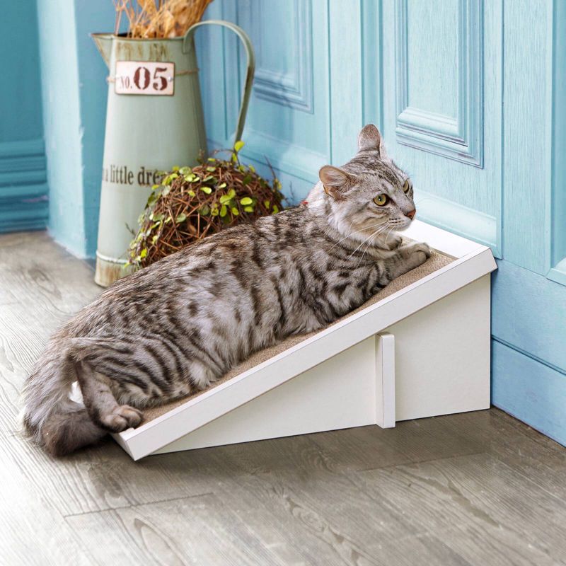 Way Basics Eco Incline Cat Scratcher - White