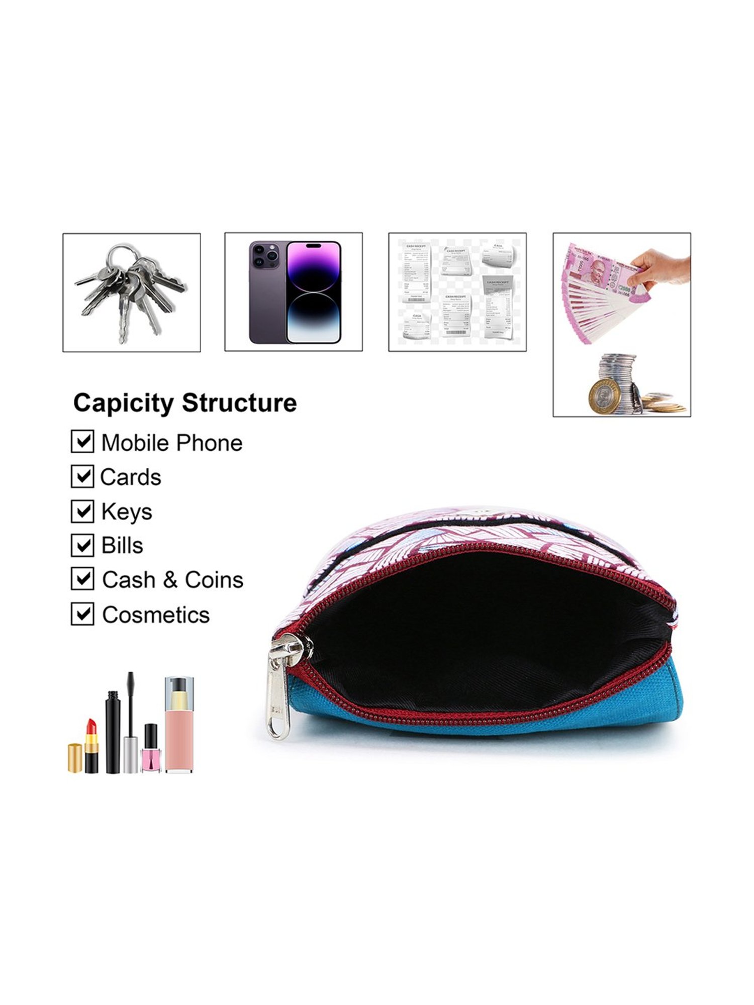 Spice Art Maroon Printed Mini Cross Body Bag