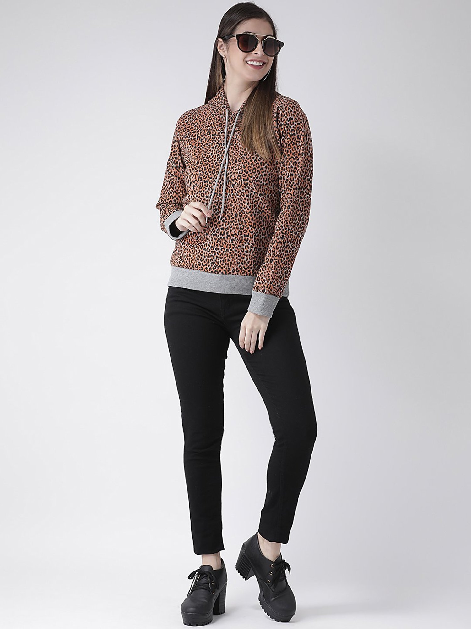 The Vanca Orange Printed Hoodie