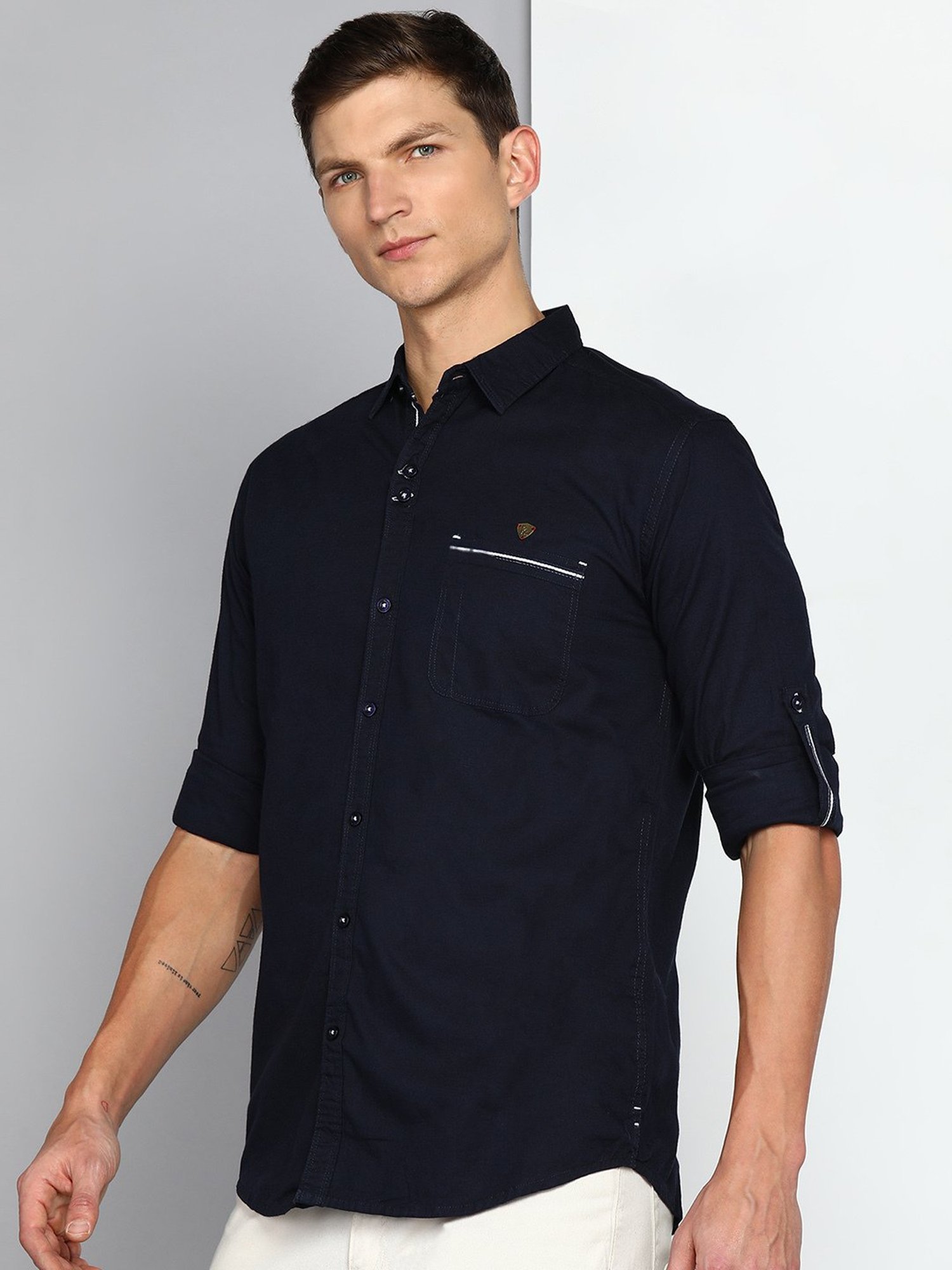 Kuons Avenue Dark Navy Slim Fit Shirt