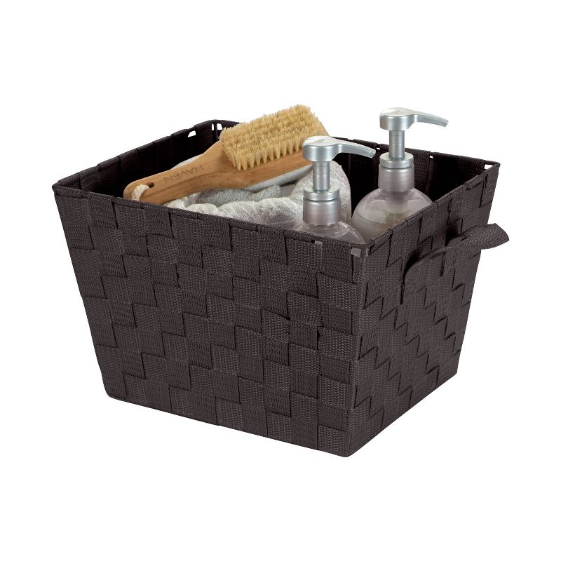 Simplify Small 10" Woven Storage Bin Brown