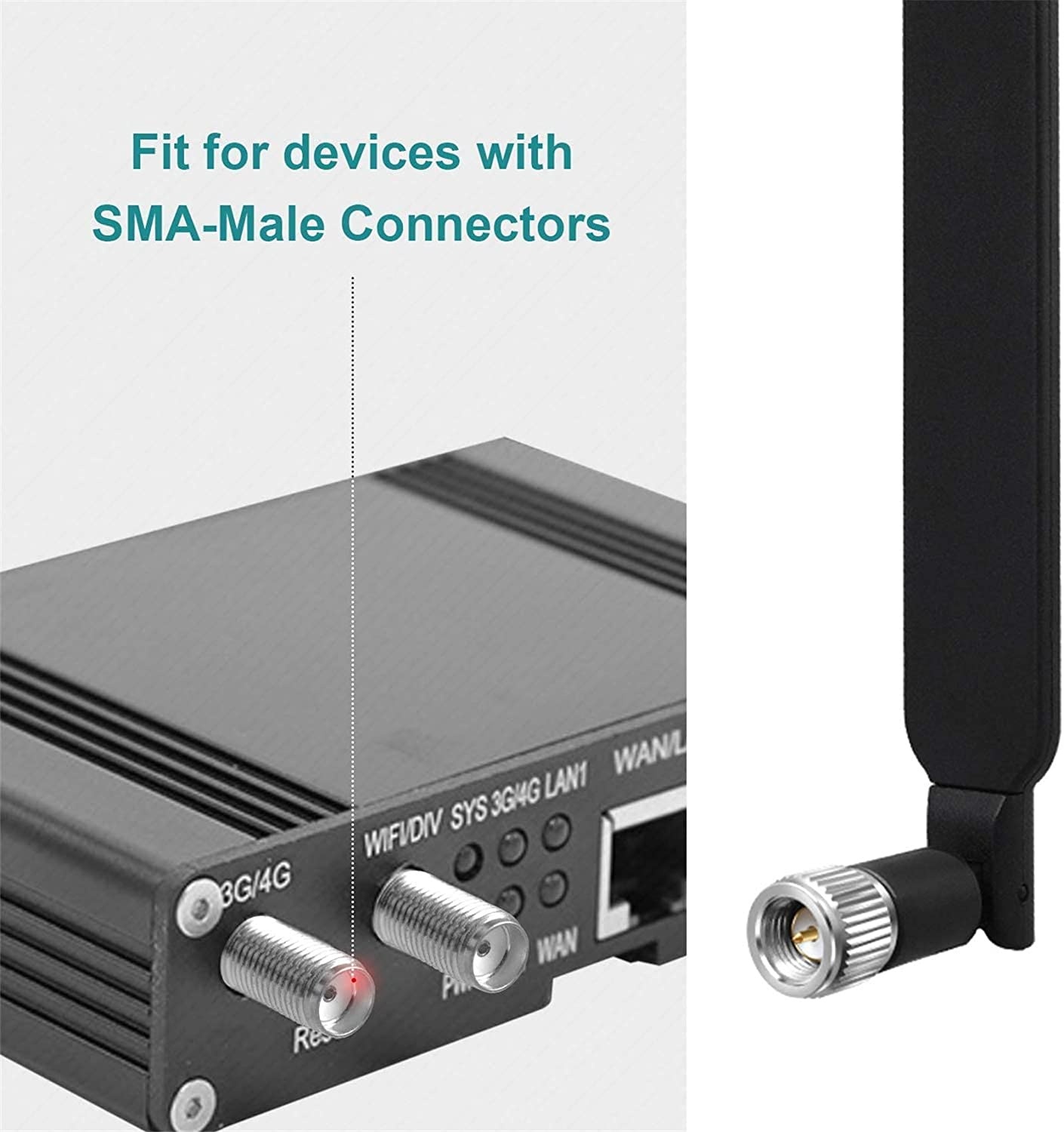 WiFi 4G LTE Antenna with SMA Male Connector 9dBi Dual Band Omnidirectional Antenna(2pcs) for Verizon AT&T VerizonWireless Network Router and Huawei 4g Router