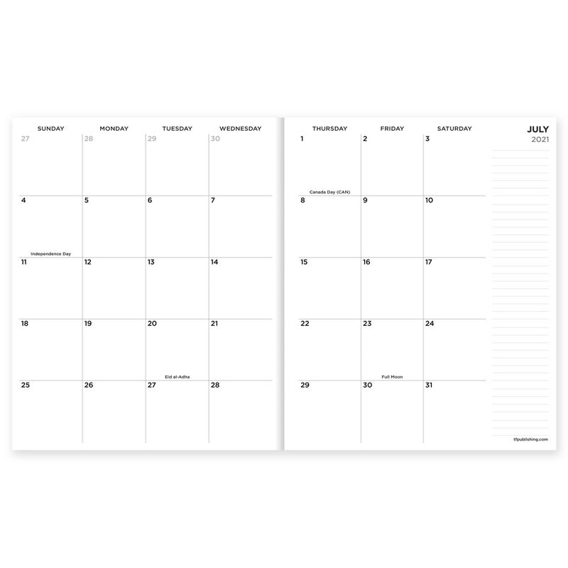 2021-22 Academic Planner 9" x 11" Modern Year Monthly - The Time Factory