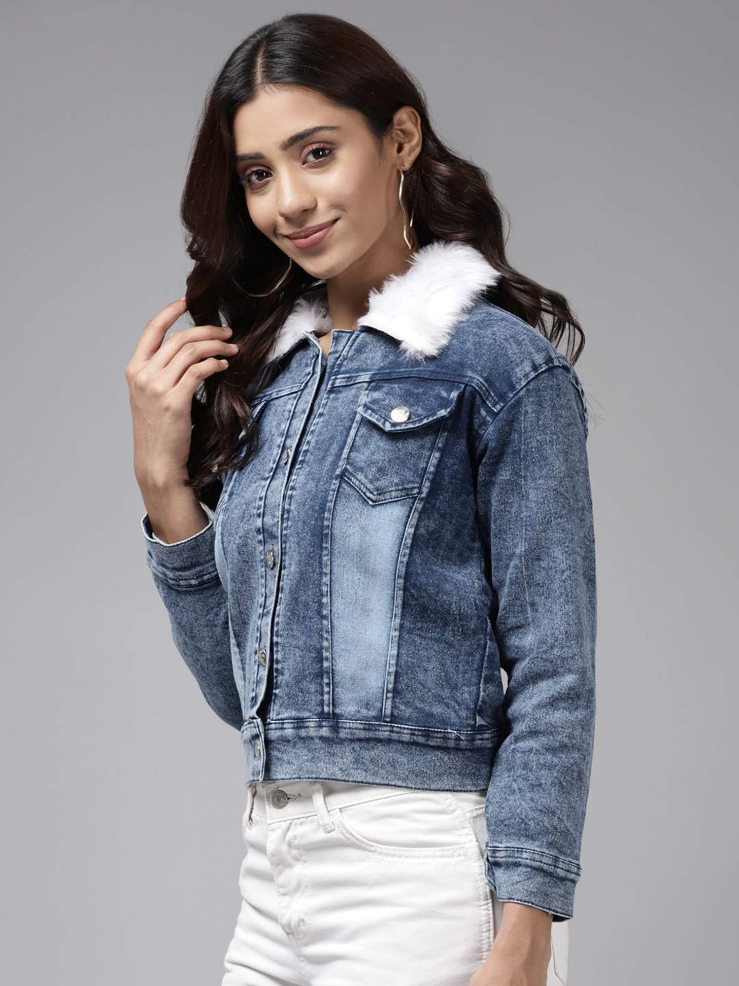 Aarika Blue Regular Fit Jacket