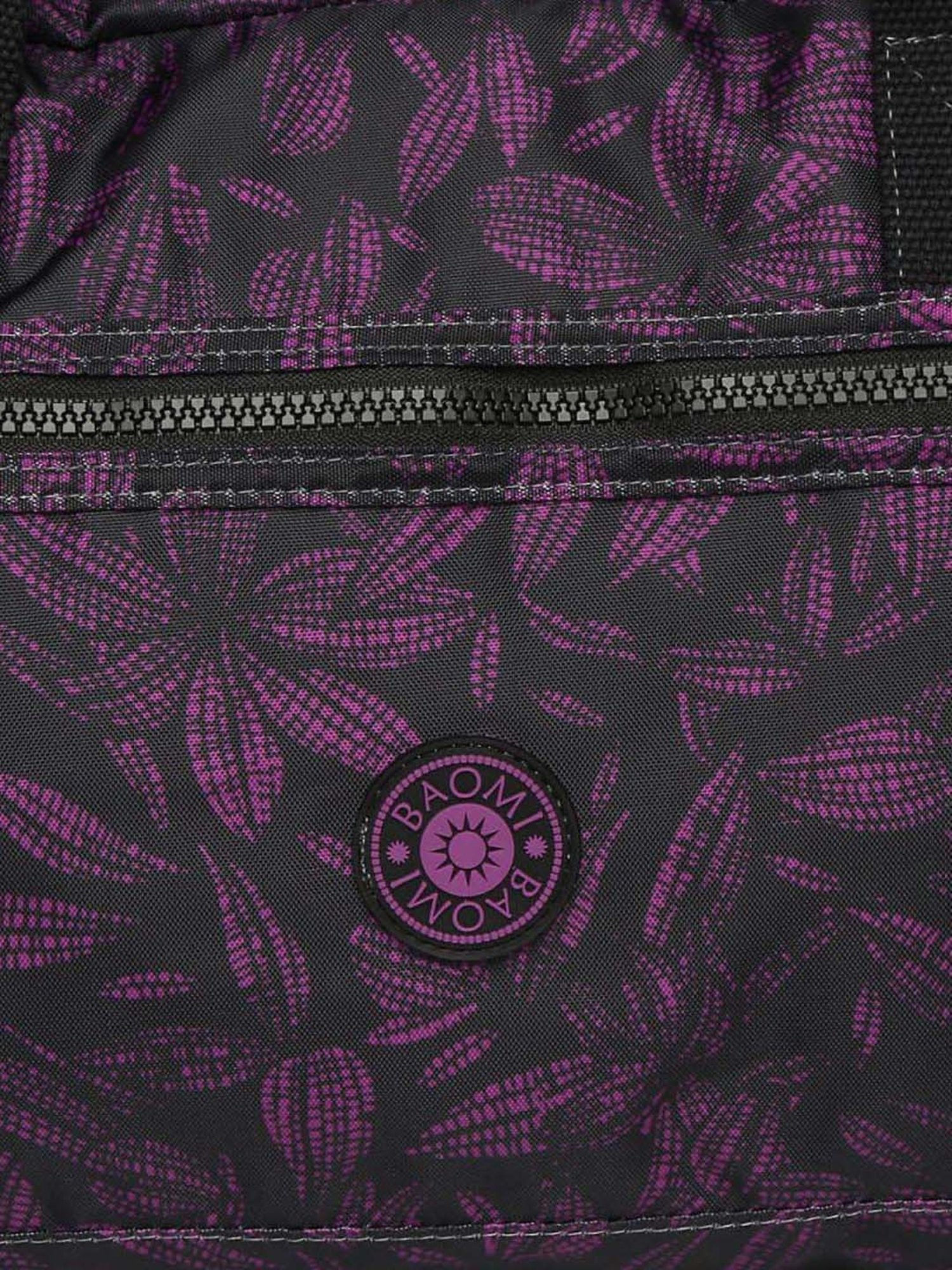 Baomi Black & Purple Printed Medium Shoulder Bag