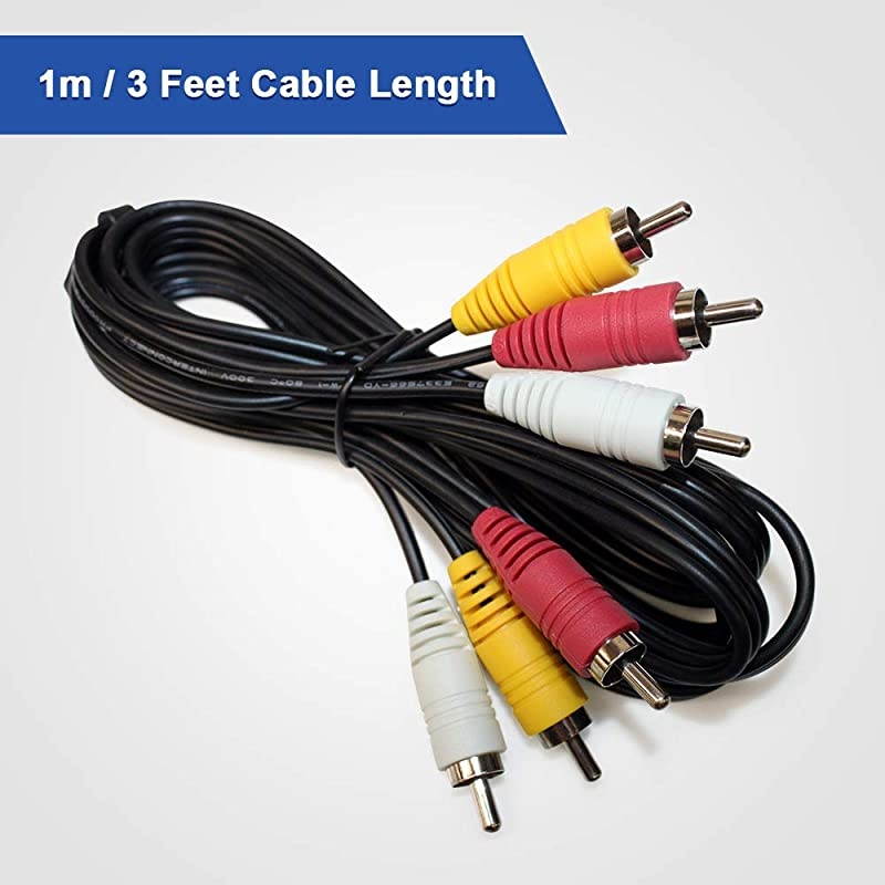 RCA Audio Video AV Composite Red White Yellow Stereo Cable Cord Wire for TV to DVD VCR AV Stereo Receiver Game Console System