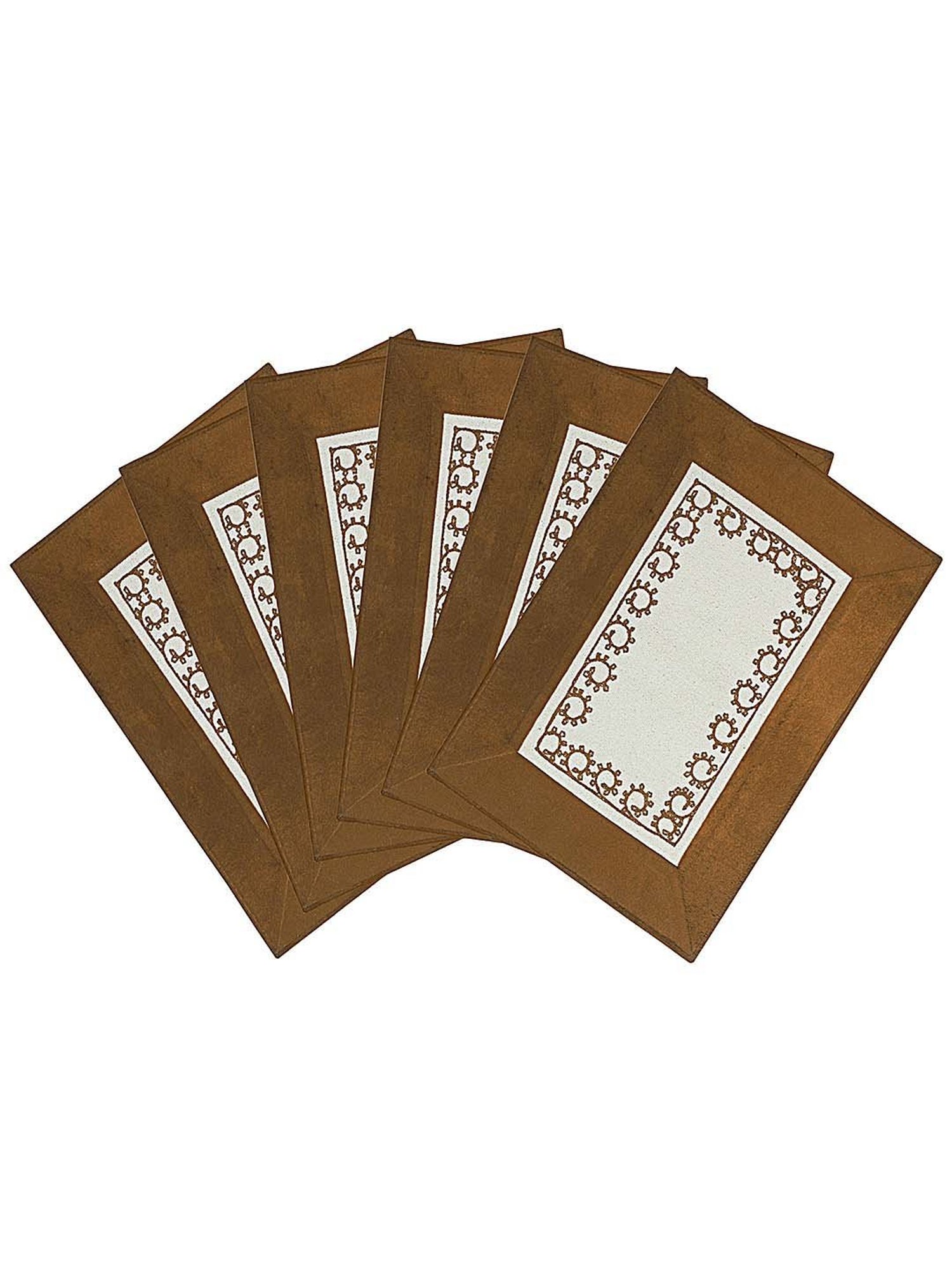 Saral Home Brown & Beige Cotton 210 TC Placemats - Set of 6