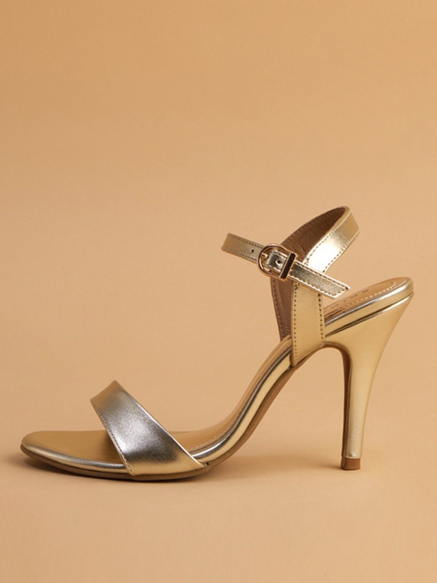 Eridani Women's Orla Gold Ankle Strap Stilettos