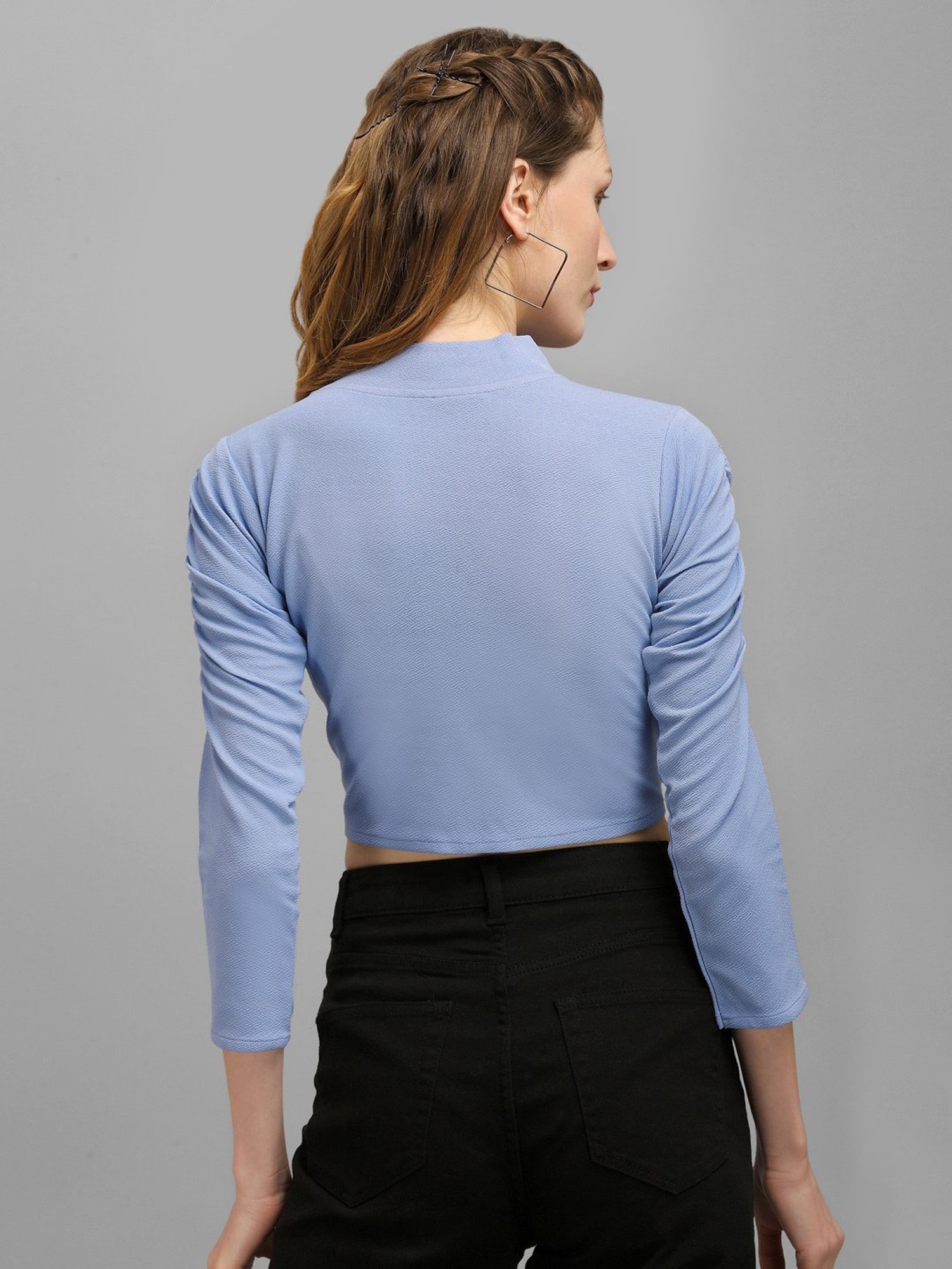 PURVAJA Lavender Regular Fit Crop Top