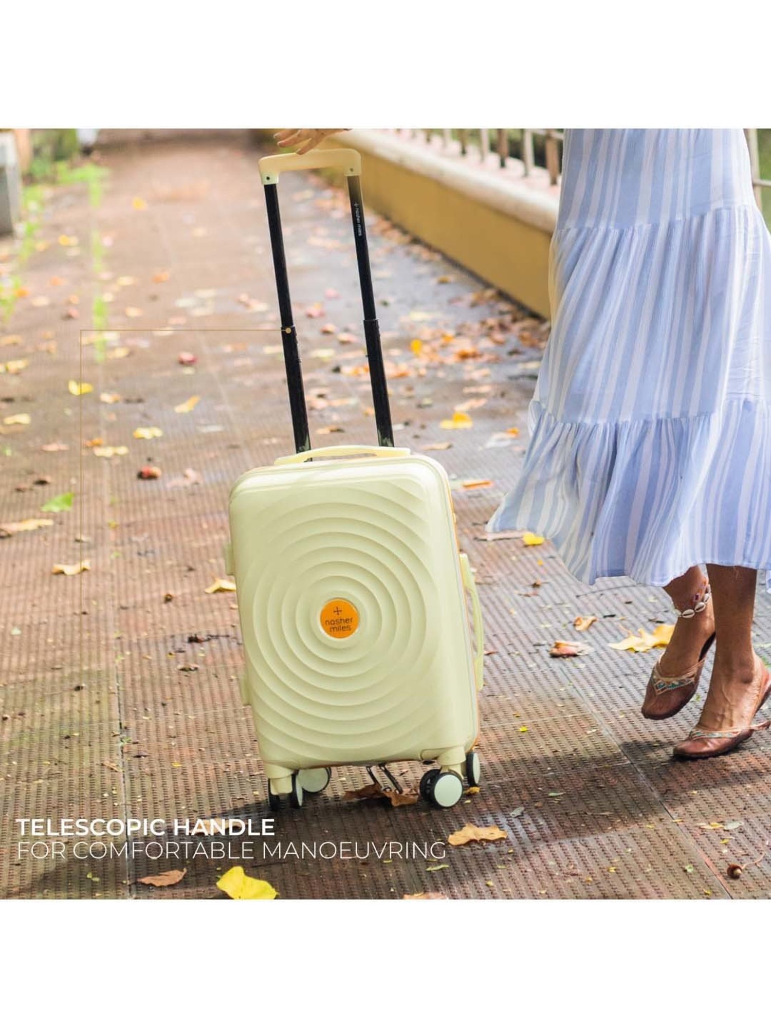 Nasher Miles Goa Hard-sided Polypropylene Cabin Cream Yellow Orange 20 inch|55cm Trolley bag