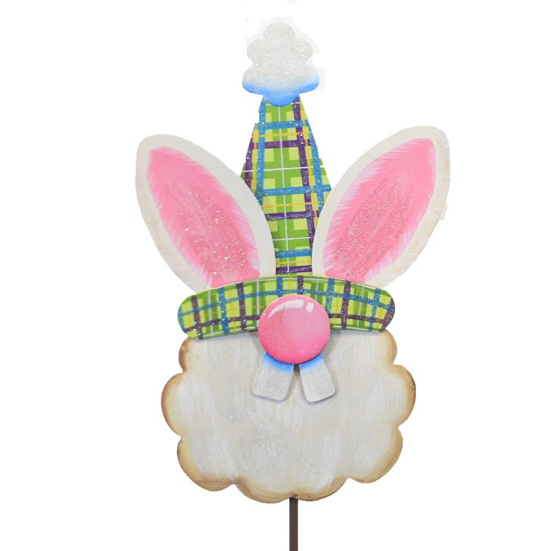 Easter 29.0" Bunny Gnome Garden Stake Holiday Bunny Face  -  Decorative Garden Stakes