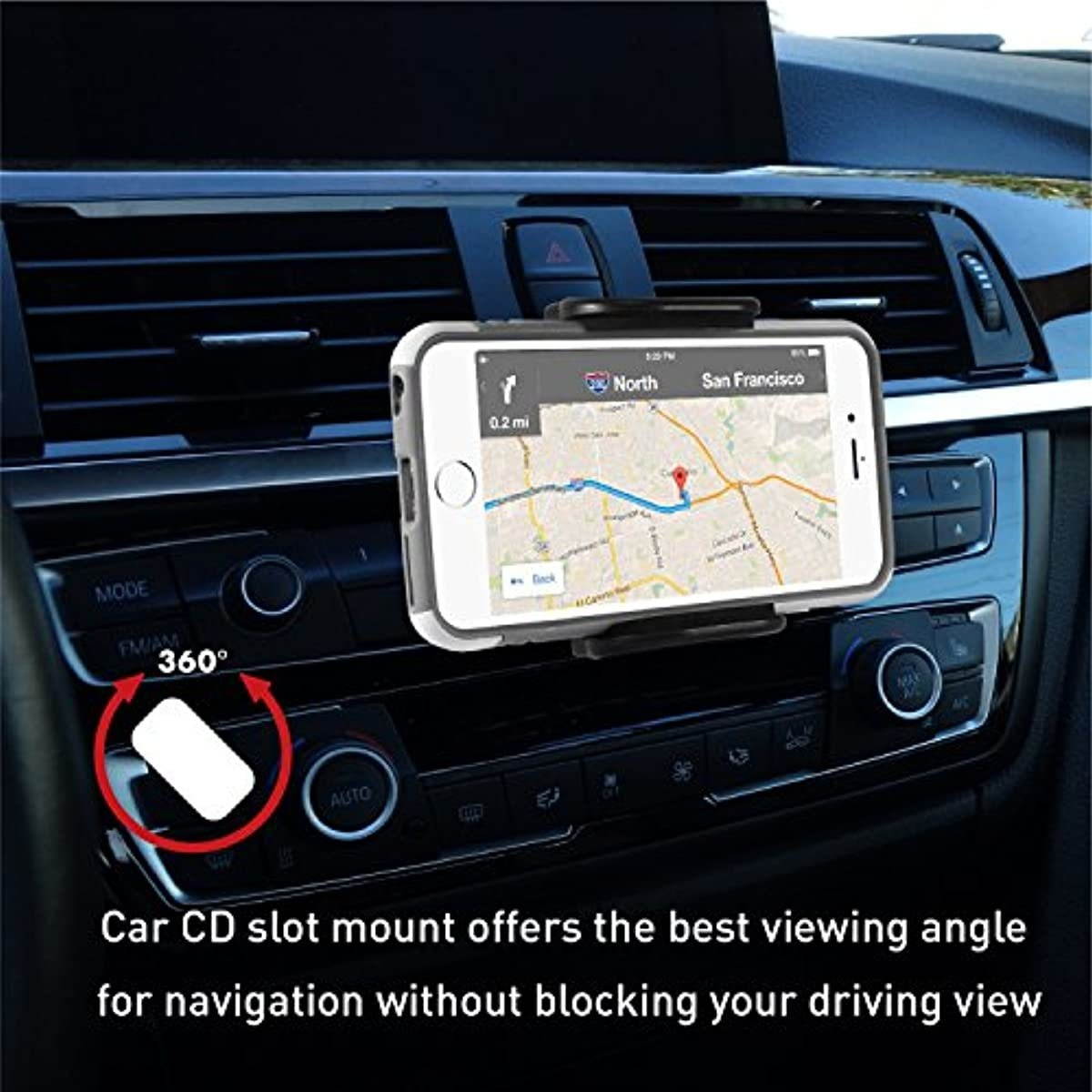 Macally Car Cd Slot Phone Holder Mount for iPhone Xs XS MAX XR X 8 Plus 7 7+ 6s Plus 6s 6 SE Samsung Galaxy S9 S9+ S8 Edge Note 5, Motorla Moto, Pixel, Xperia Cell Phones, GPS, etc. (MCDHOLDER)