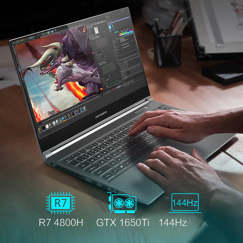 MECHREVO Gaming Notebook AMD R5-4600H 16G DDR4 512G SSD GTX1650 TI 15.6" Screen